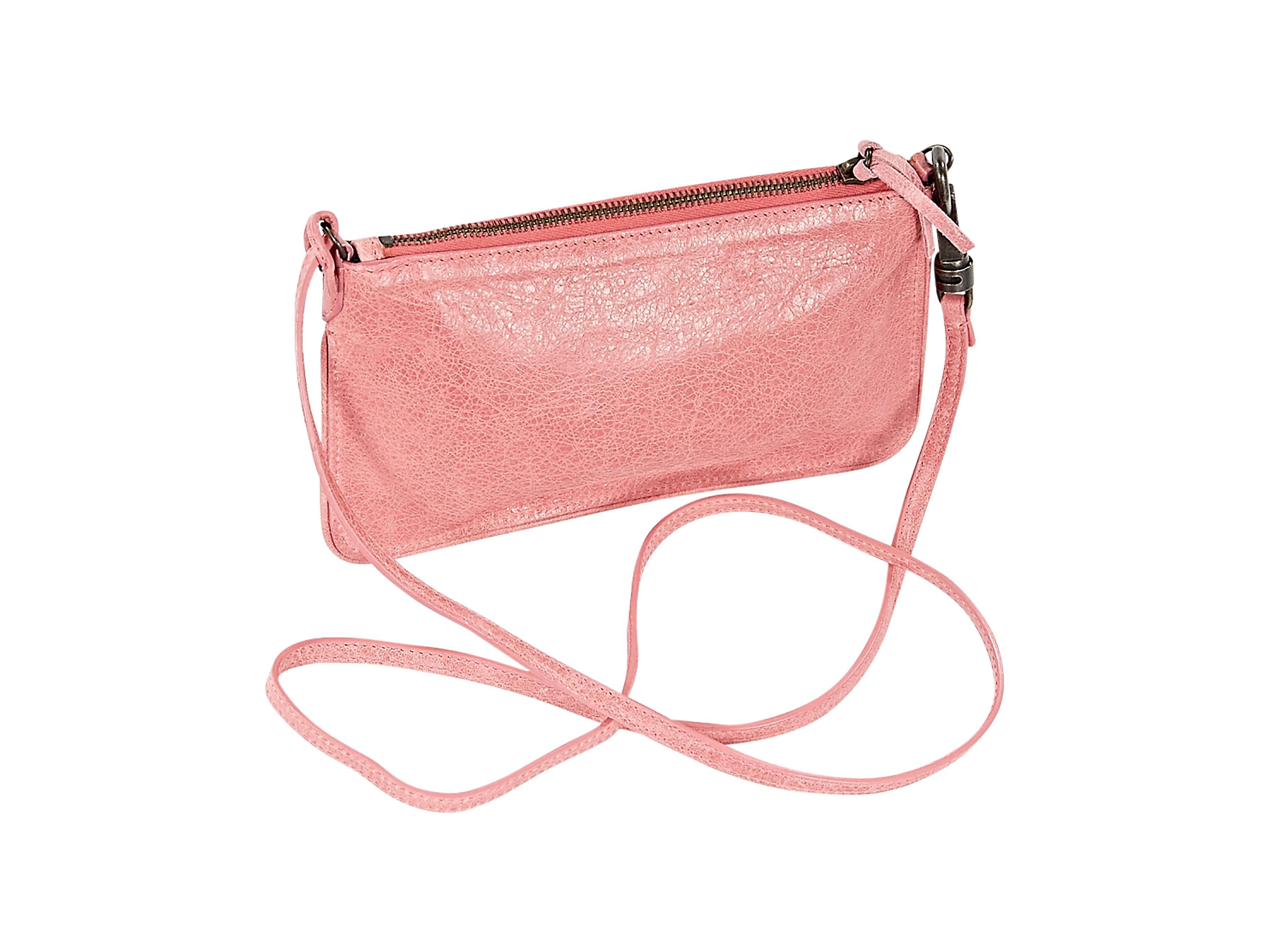 Pink Balenciaga Leather Crossbody Bag In Excellent Condition In New York, NY