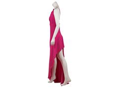 Hot Pink Juan Carlos Obando Asymmetrical Silk Gown