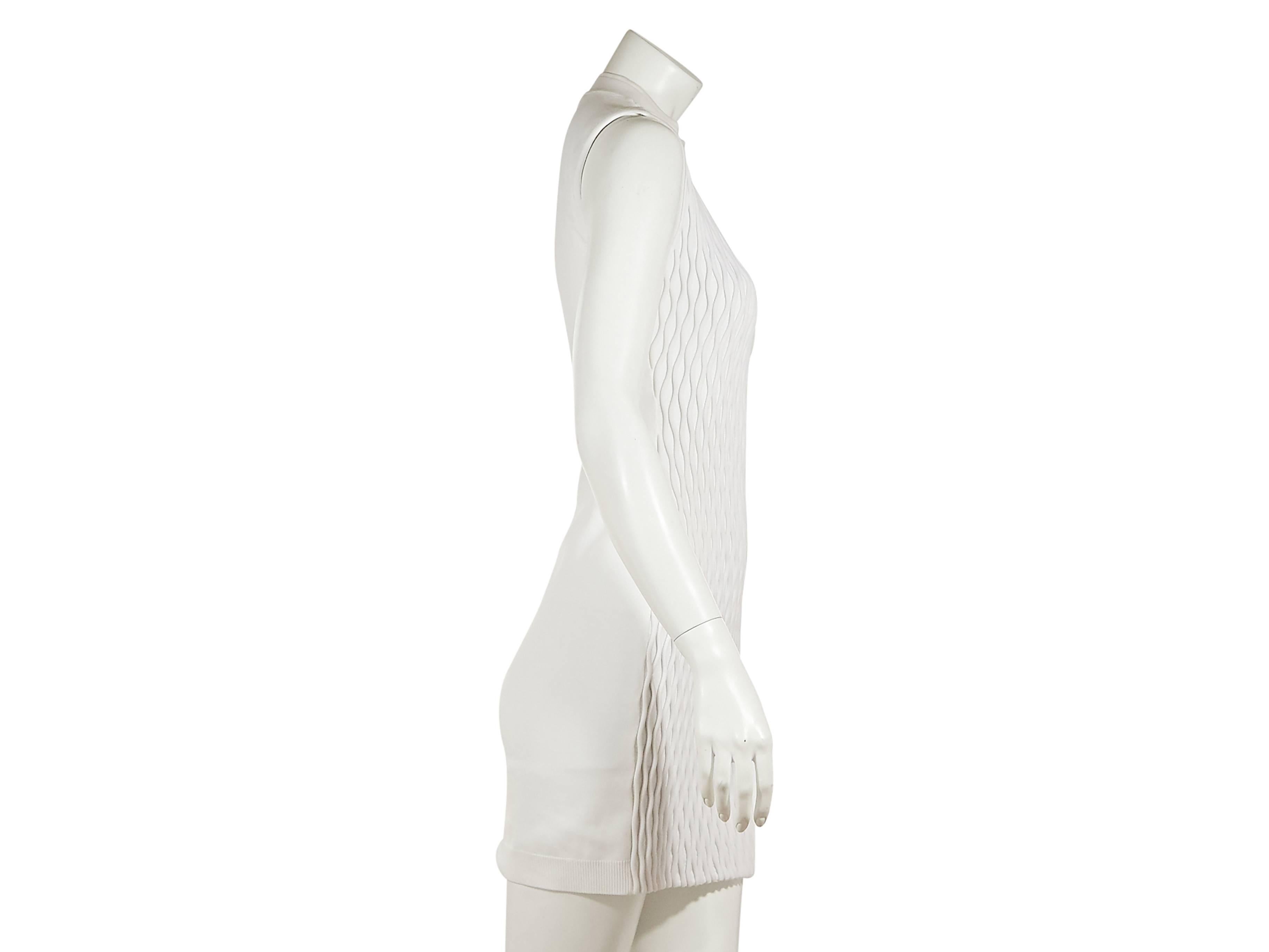 White textured-front dress by Balenciaga.  Mock neck.  Sleeveless.  Pullover style. Est. Retail $ 995.00