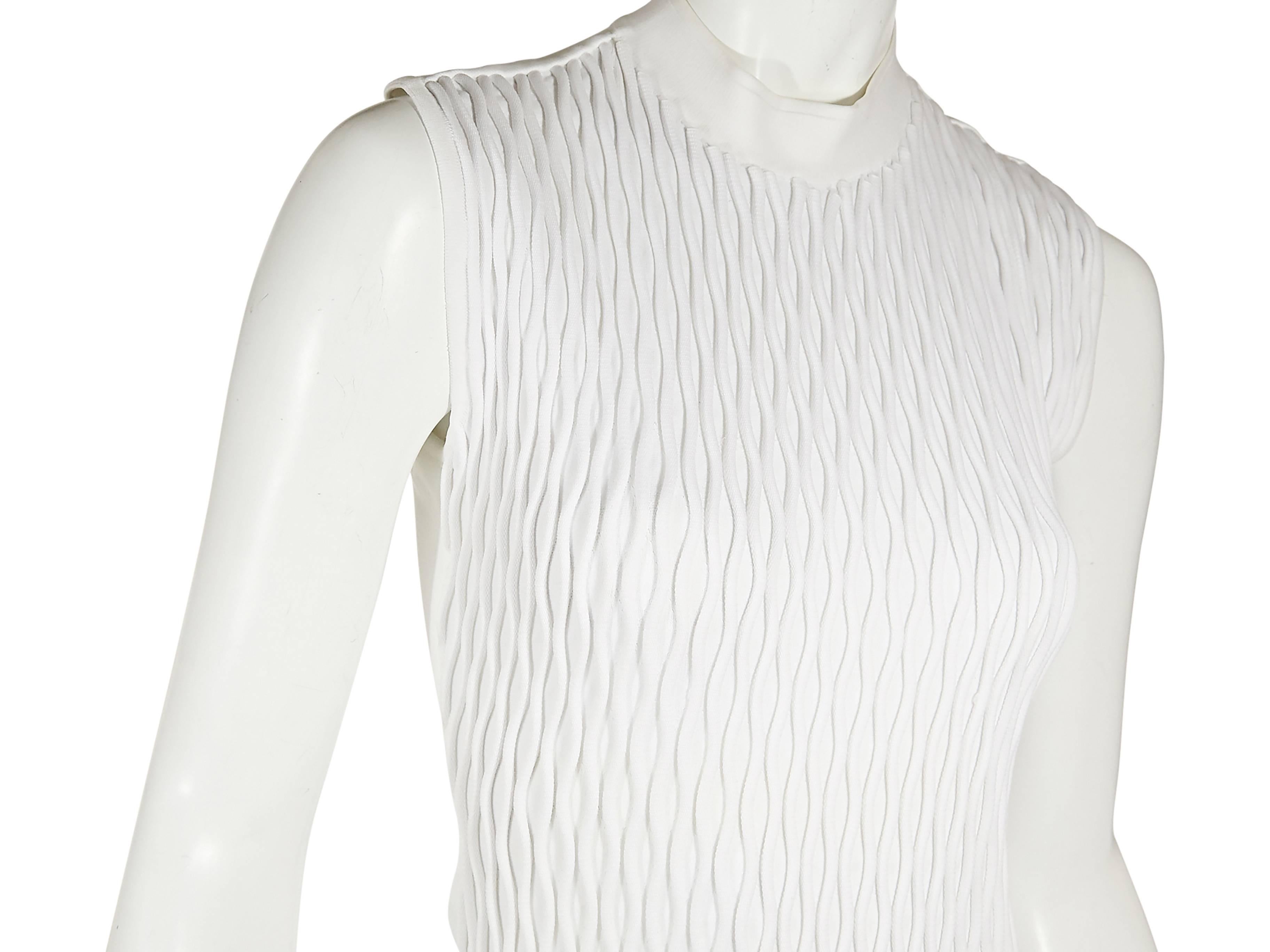 Gray White Balenciaga Sleeveless Textured Dress