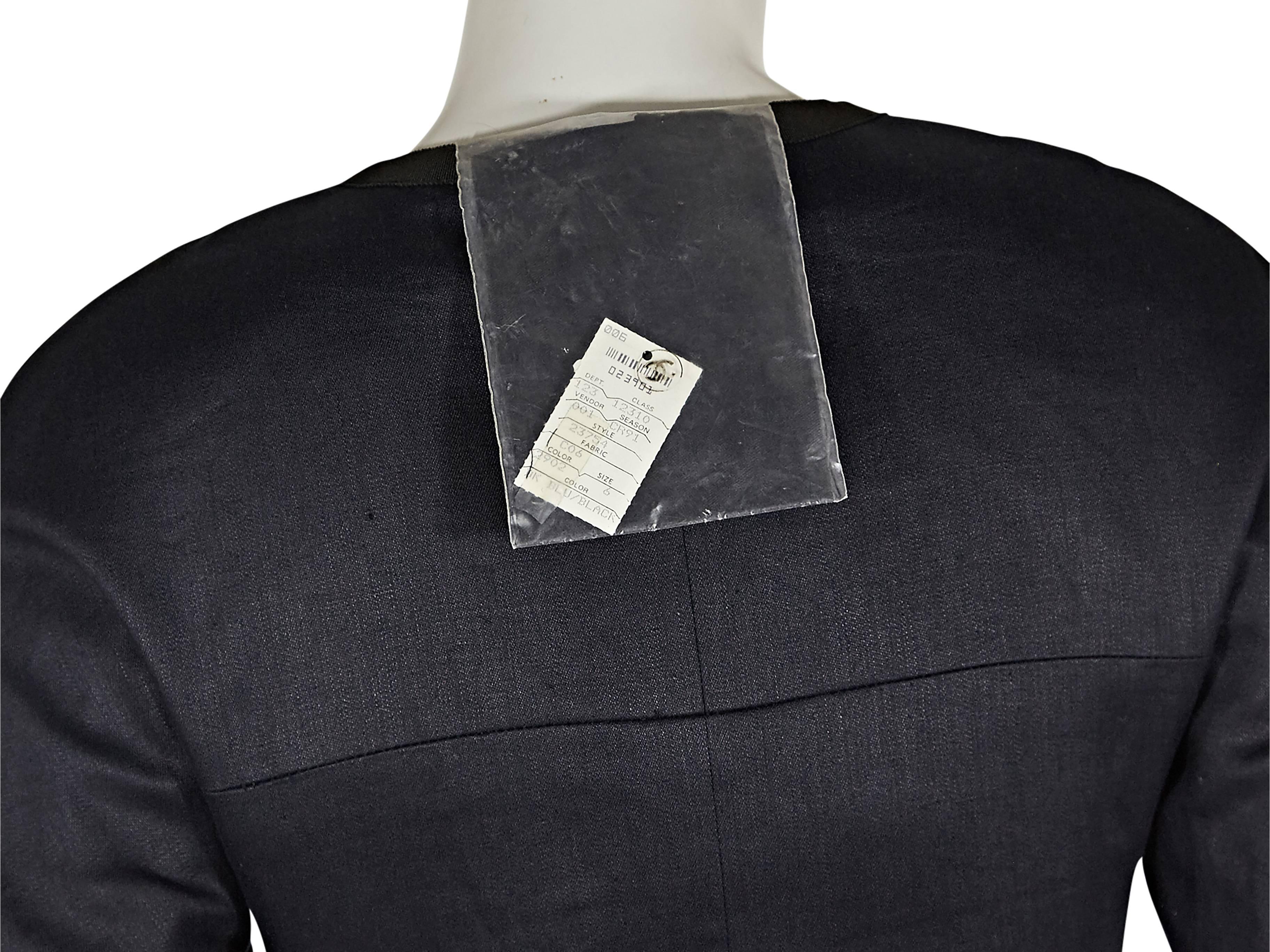 Black Chanel Linen Button-Front Dress 1