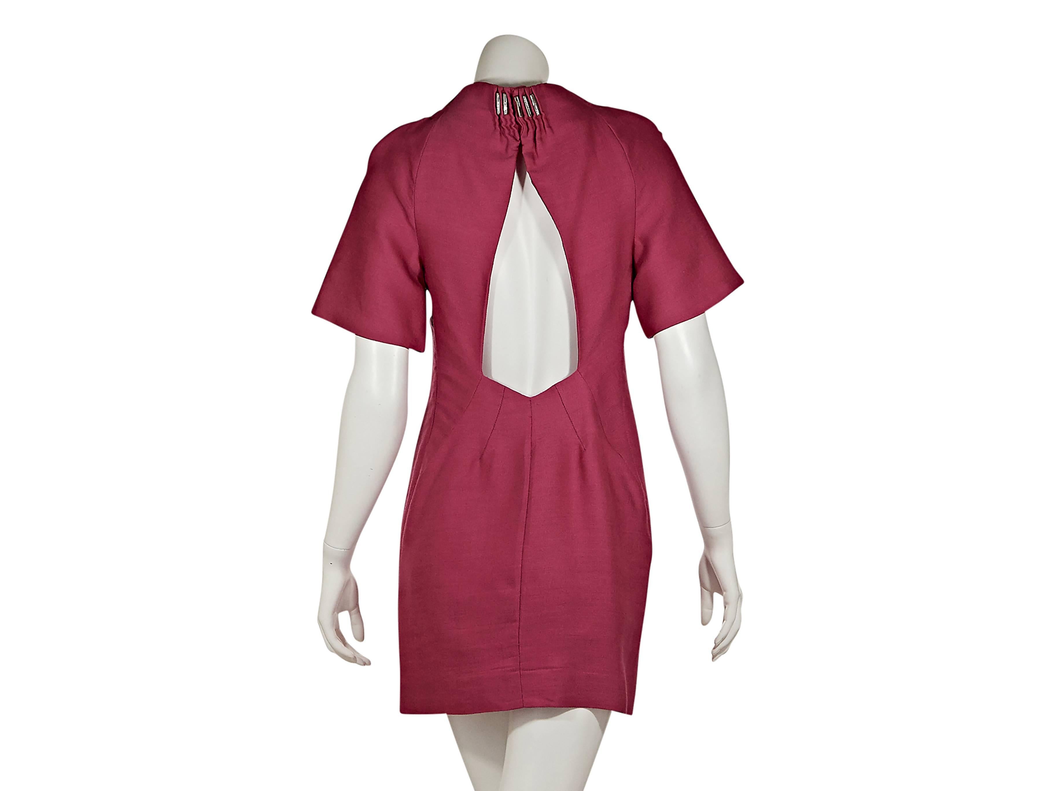 Red Pink Versace Silk & Wool Shift Dress