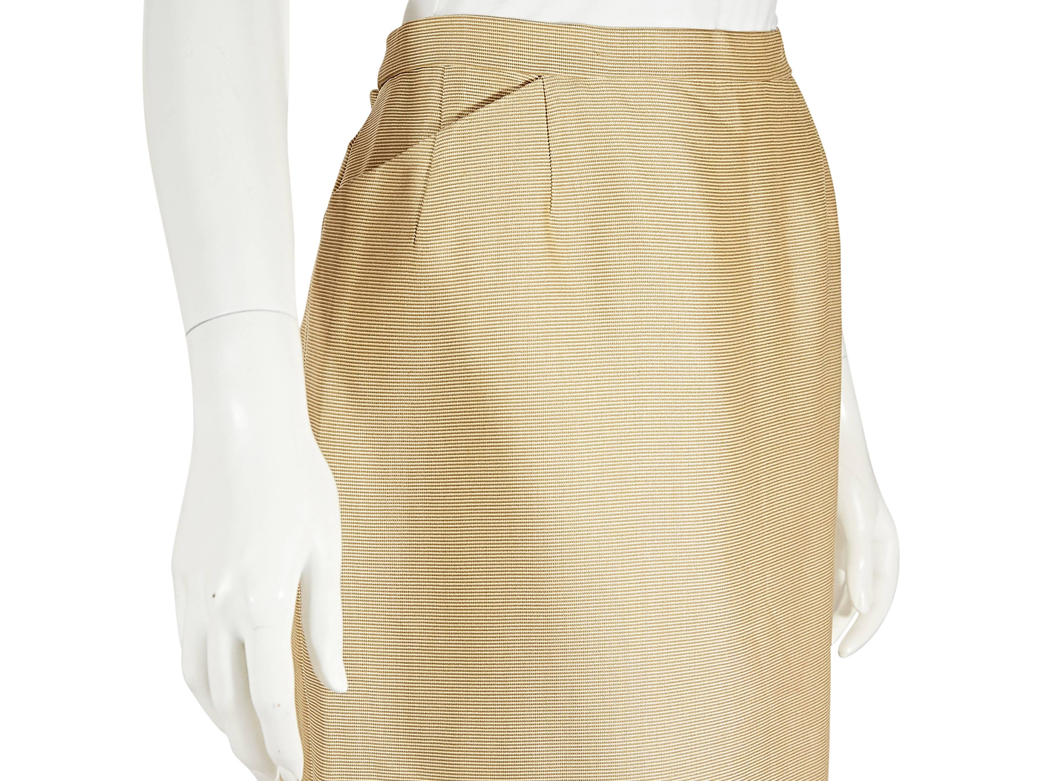 Gold Hermes Silk Pencil Skirt In Excellent Condition In New York, NY