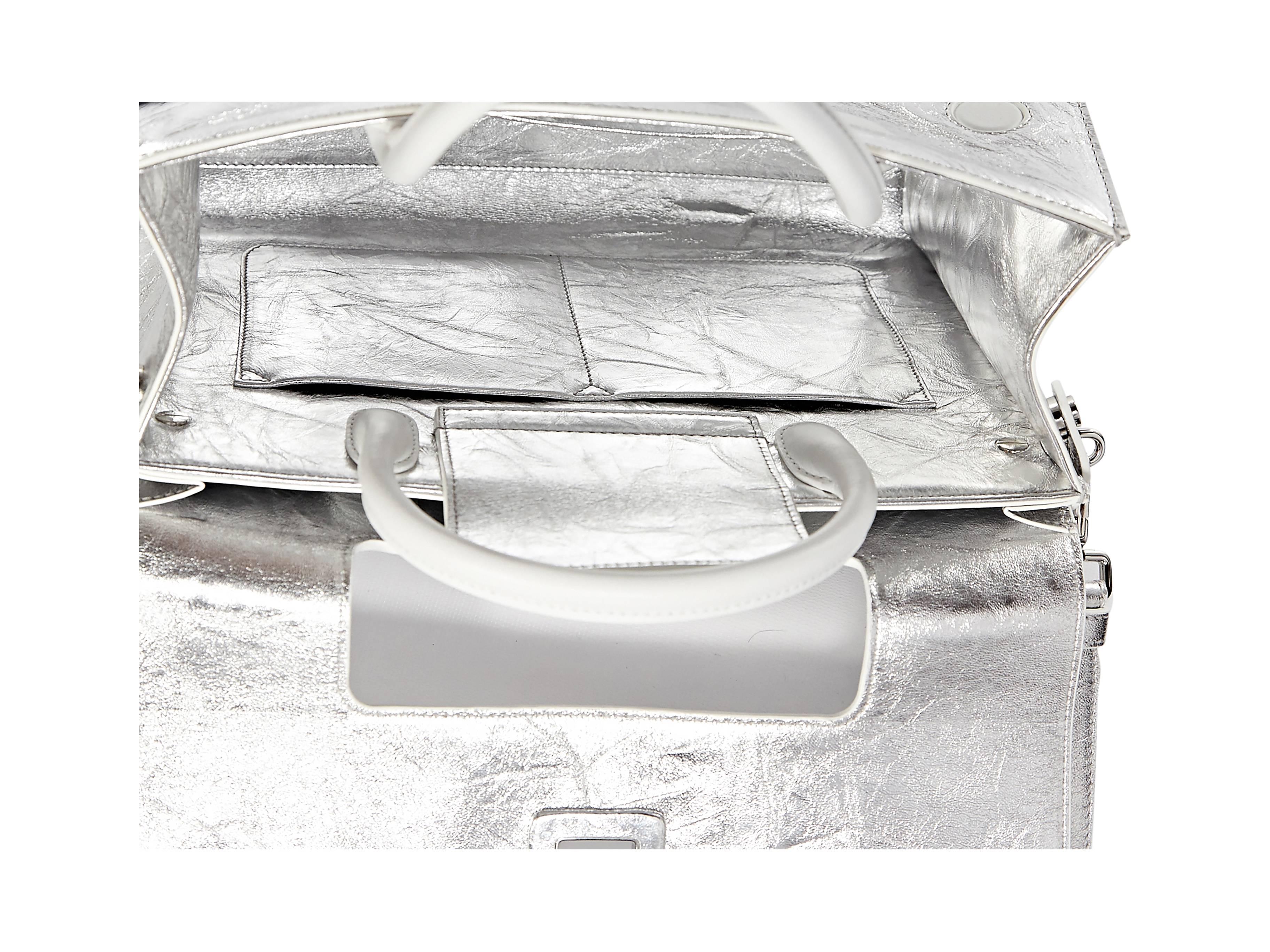 Silver Christian Dior Diorever Satchel In Excellent Condition In New York, NY