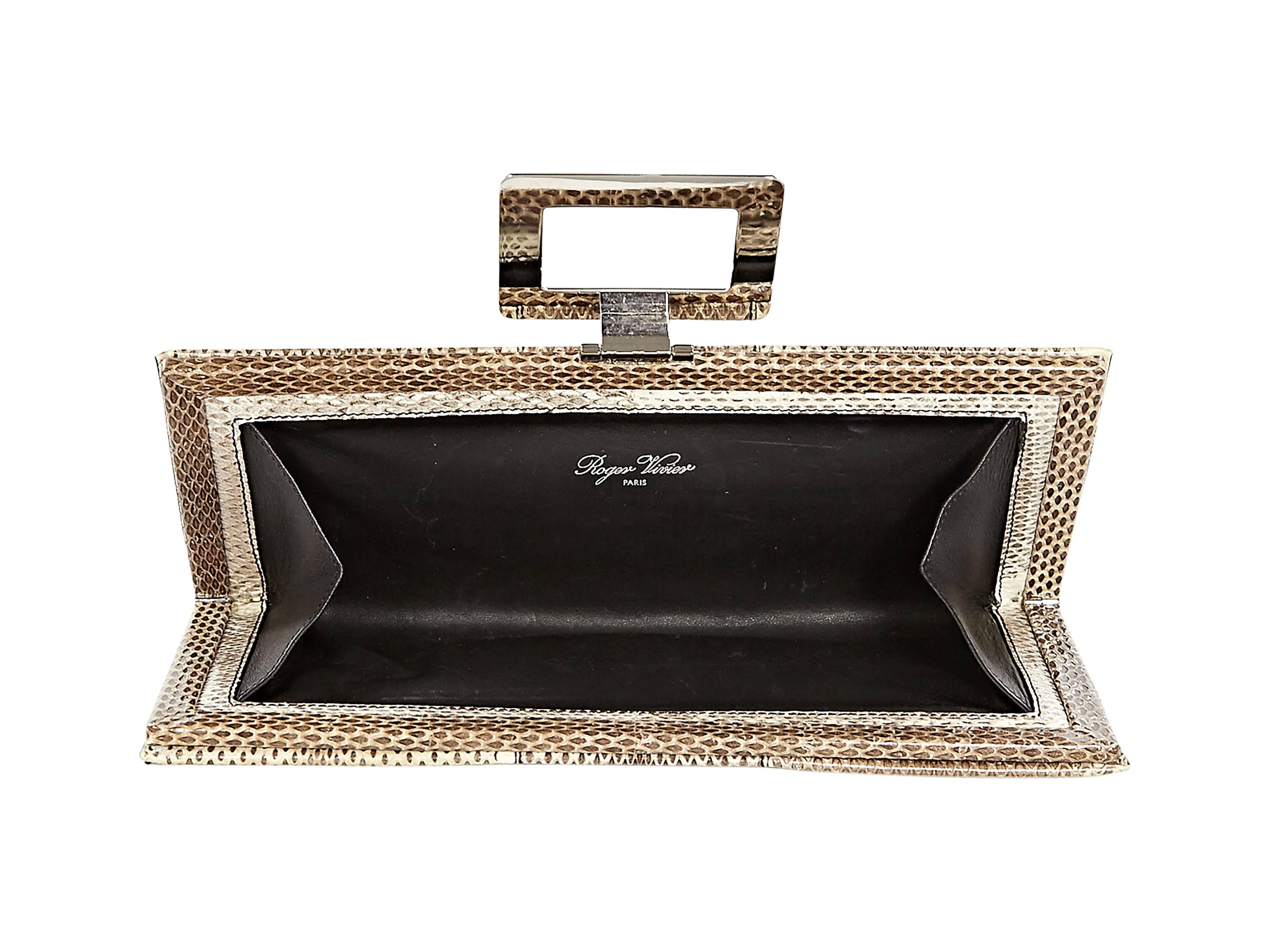 Women's Beige & Brown Roger Vivier Snakeskin Clutch