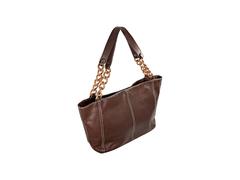Brown Chanel Leather Wooden-Chain Tote Bag