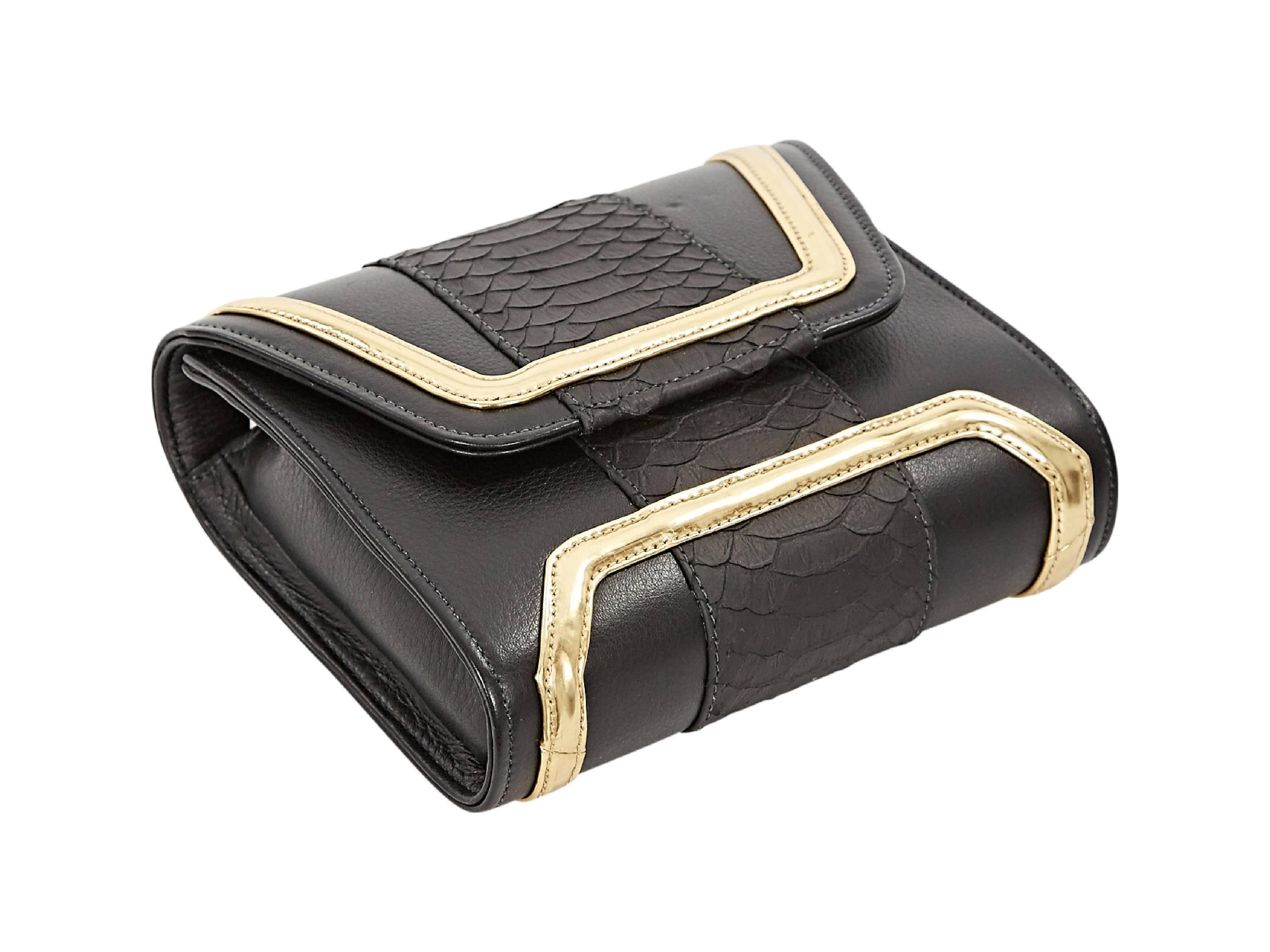 Women's Black & Gold Yliana Yepez Leather Crossbody Bag