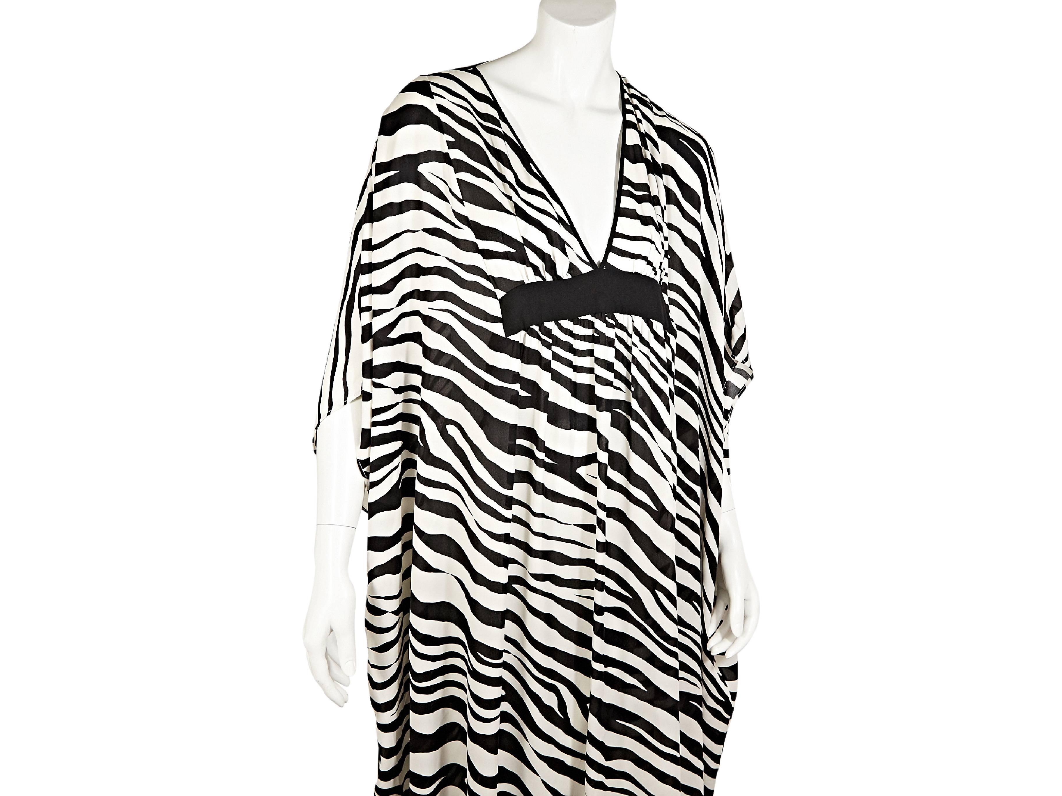 Gray Black & White Michael Kors Zebra Silk Cover-Up