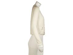 Ivory Chanel Embellished Cashmere & Wool Cardigan