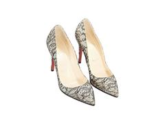 Black Christian Louboutin So Kate Lace Pumps