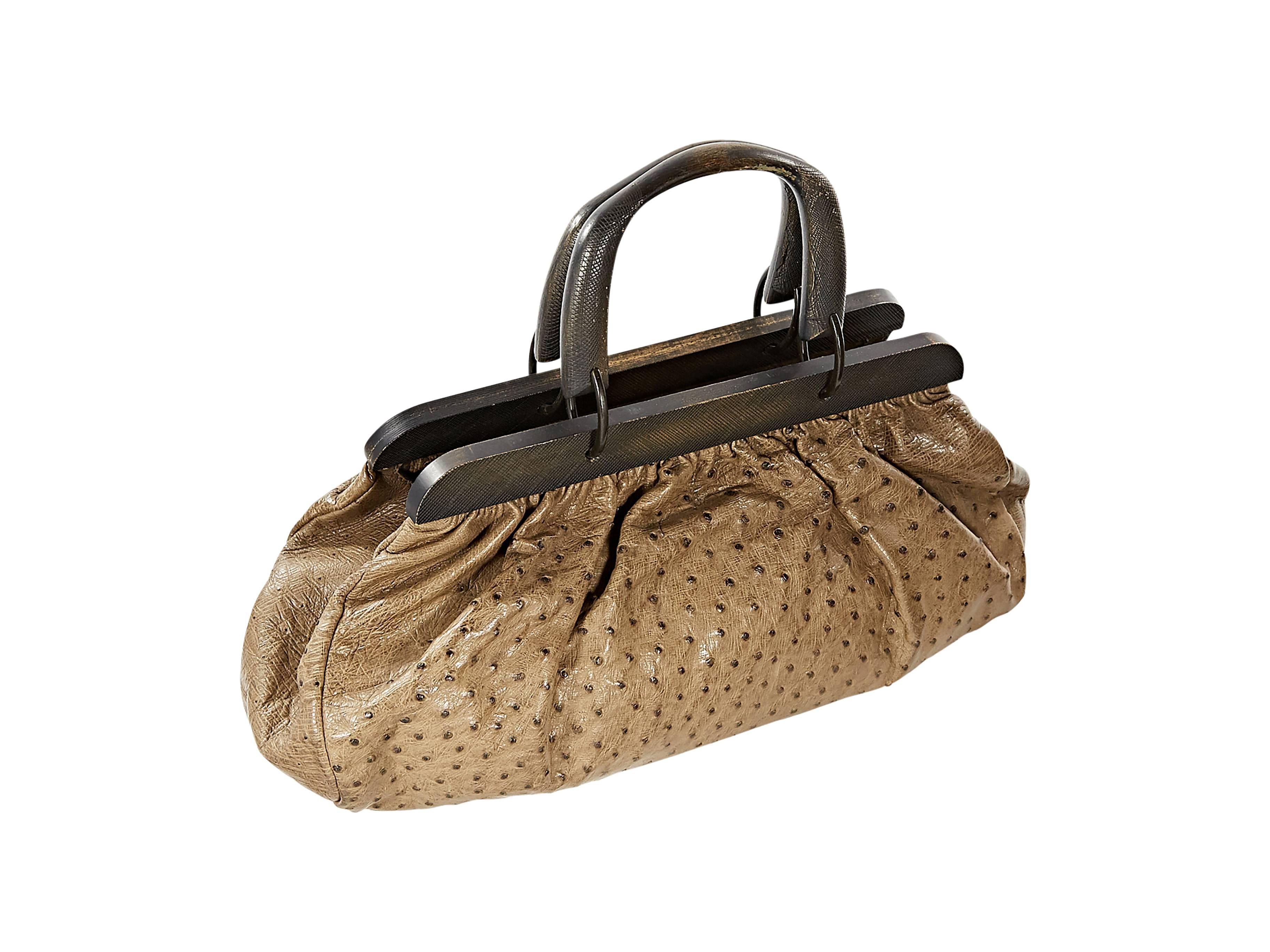 Women's Brown Gucci Ostrich Top-Handle Bag