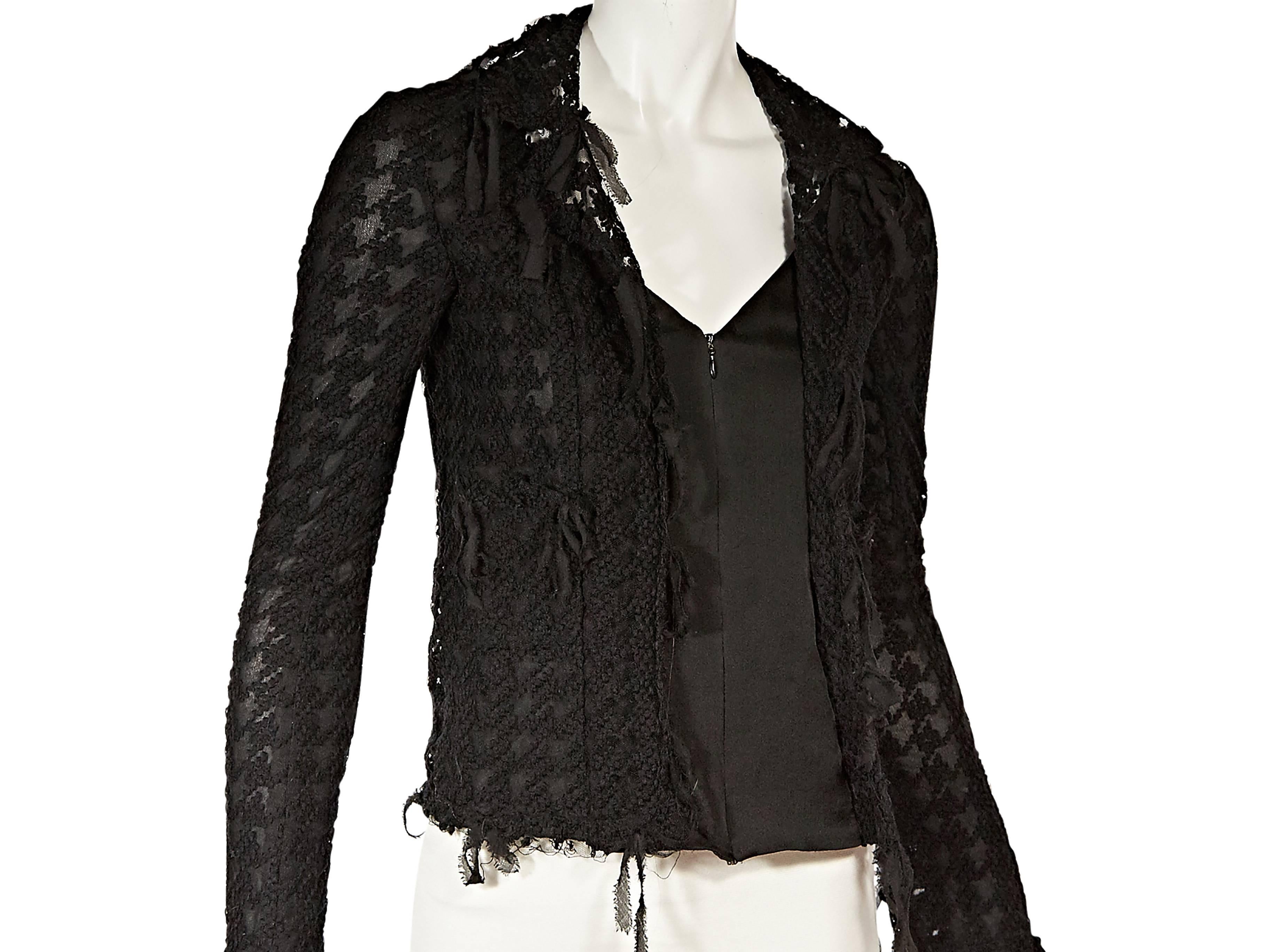 Women's Black Chanel Knit Zip-Front Cardigan