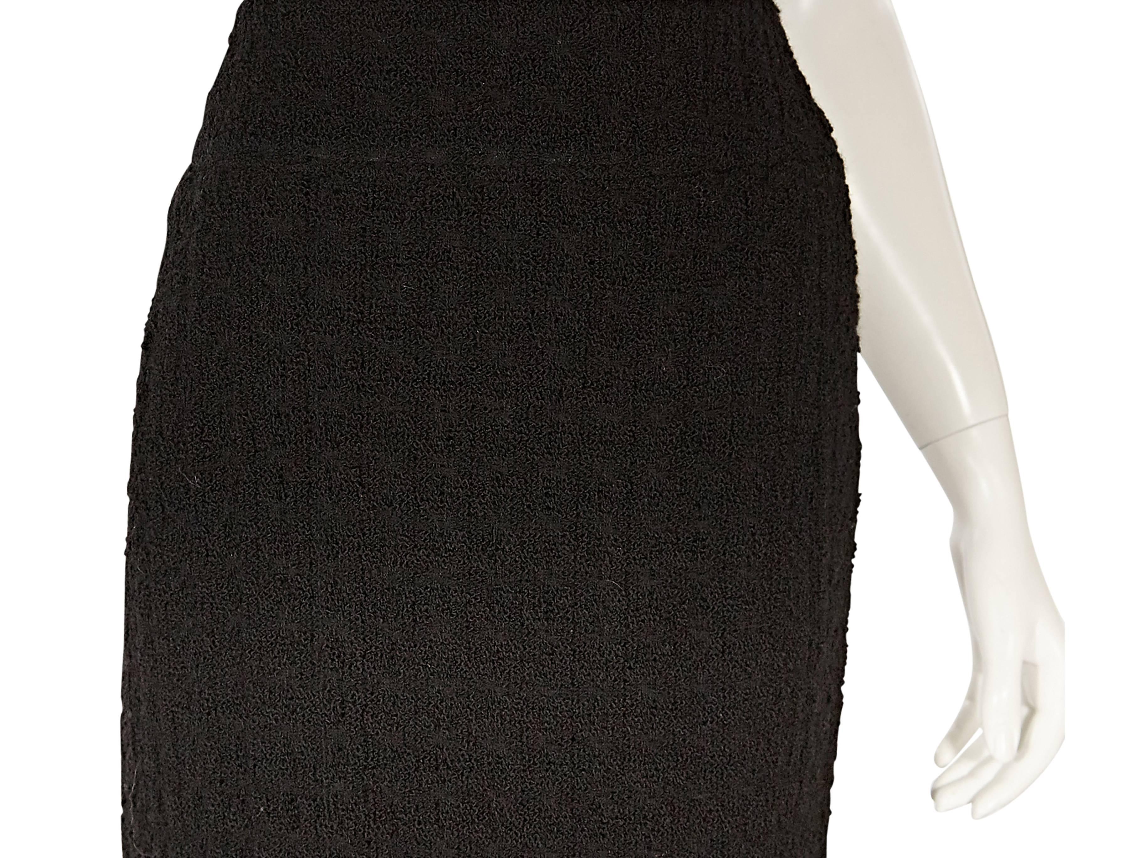Black Chanel Wool Pencil Skirt In Excellent Condition In New York, NY