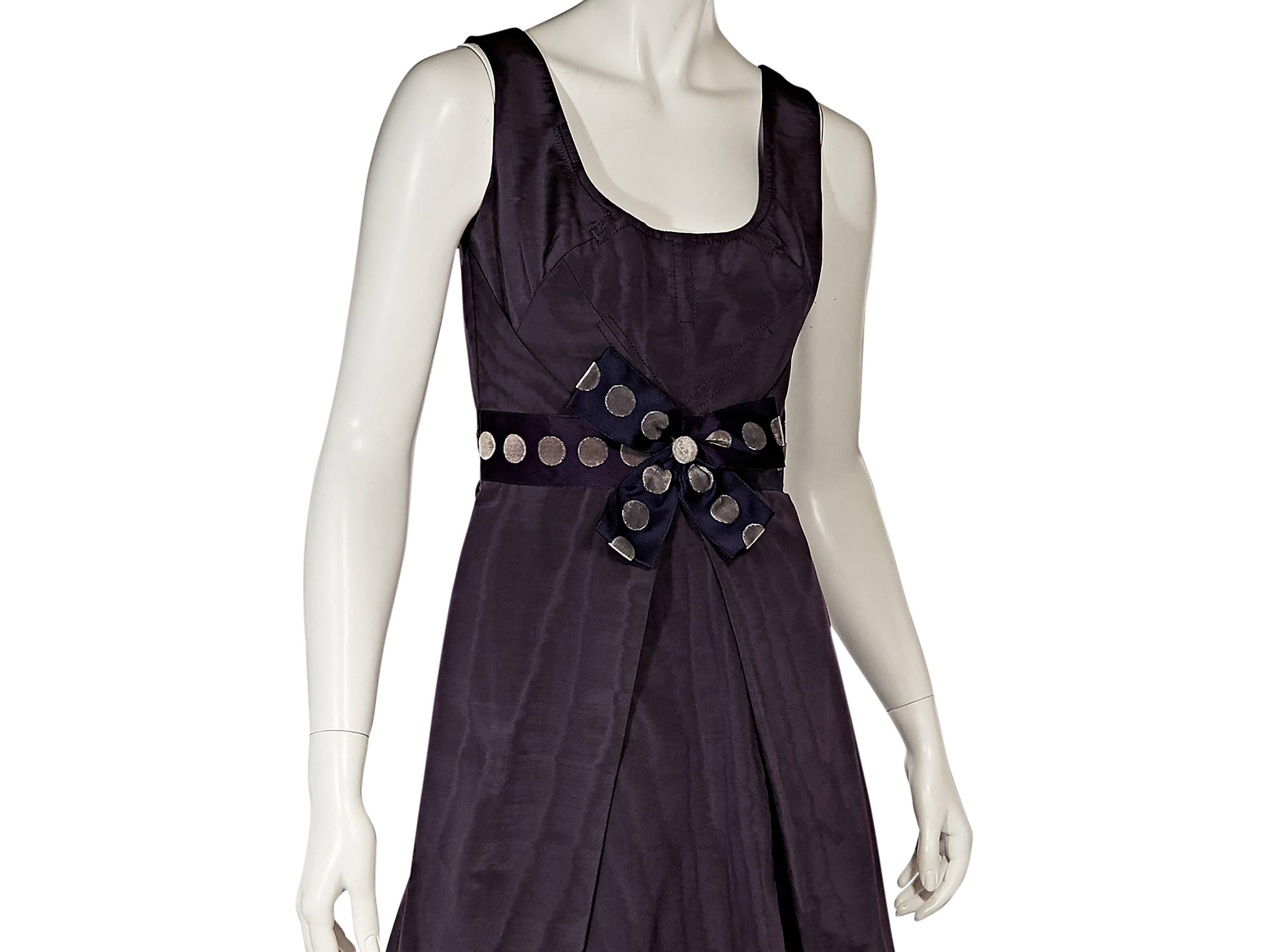 Purple Carolina Herrera Silk A-Line Dress In Excellent Condition In New York, NY