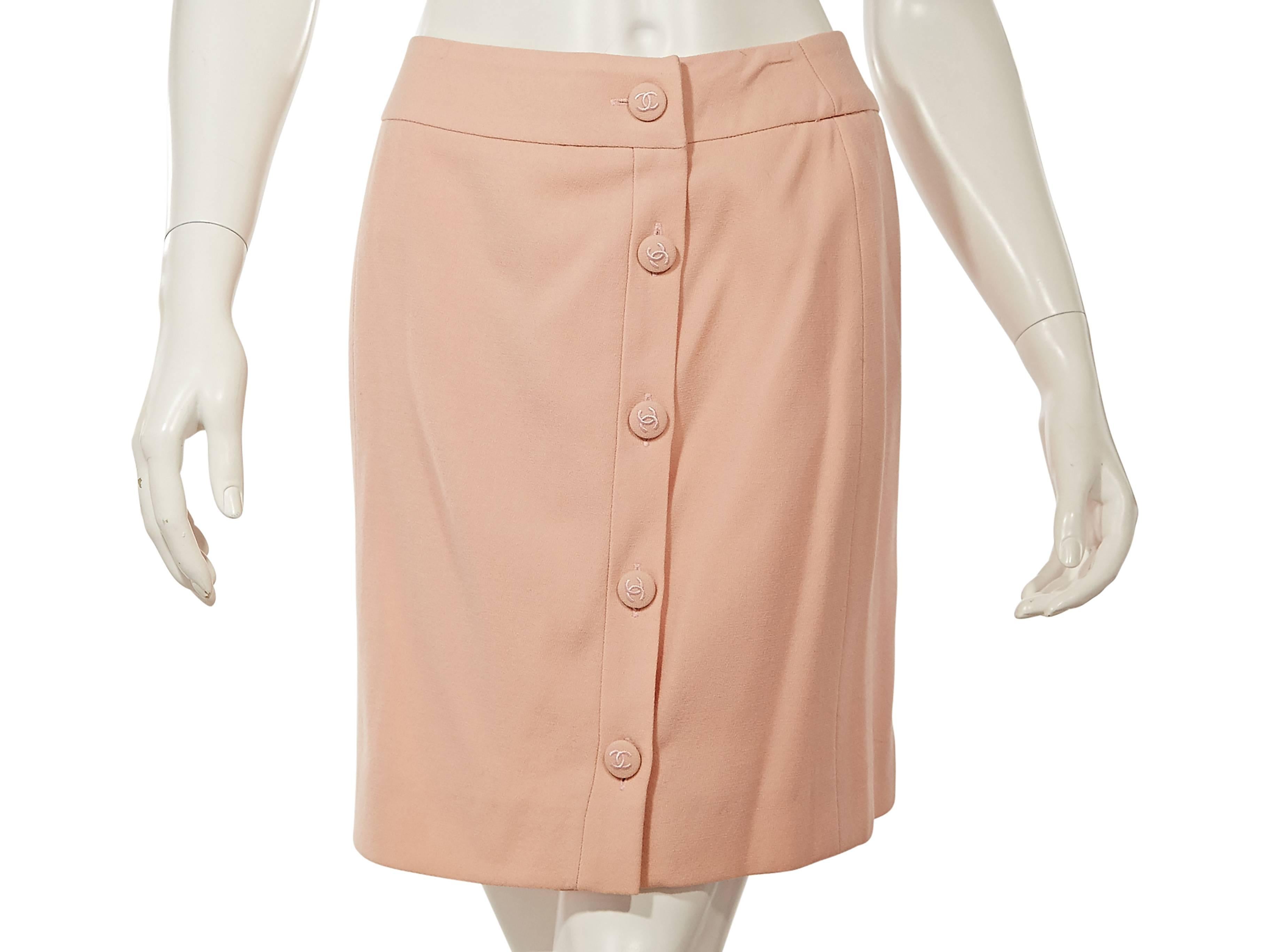 Women's Light Pink Chanel Wool Skirt Suit Set