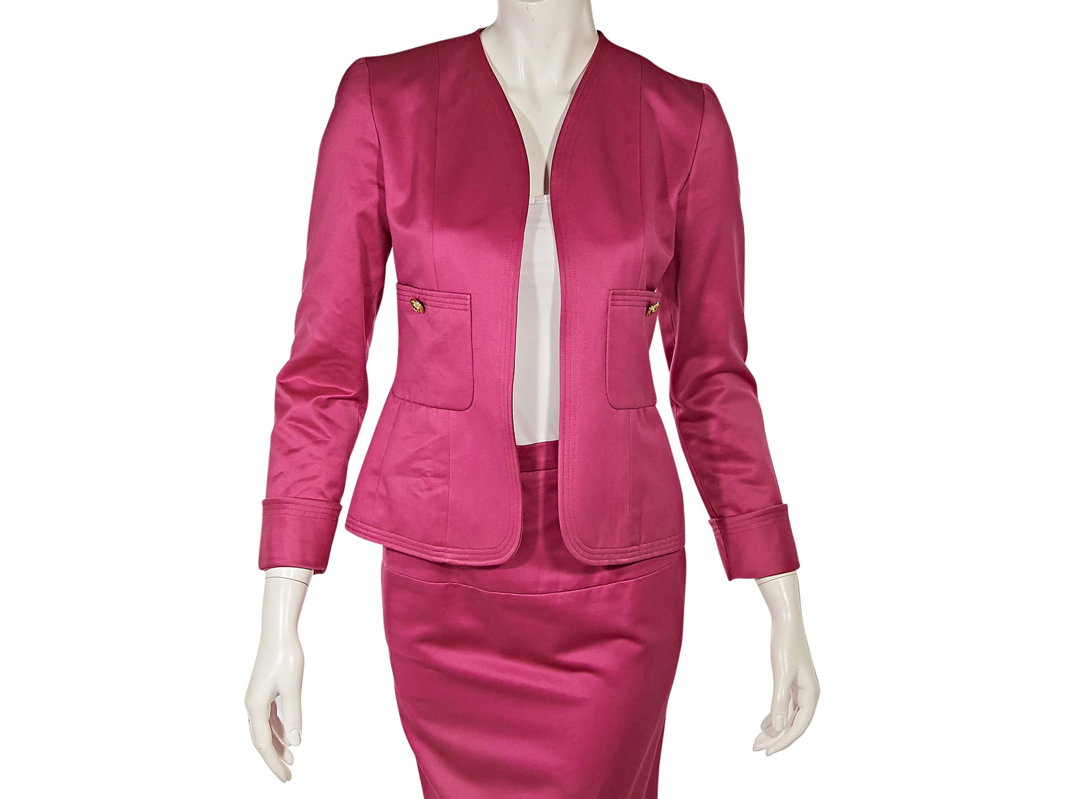 pink skirt suit set
