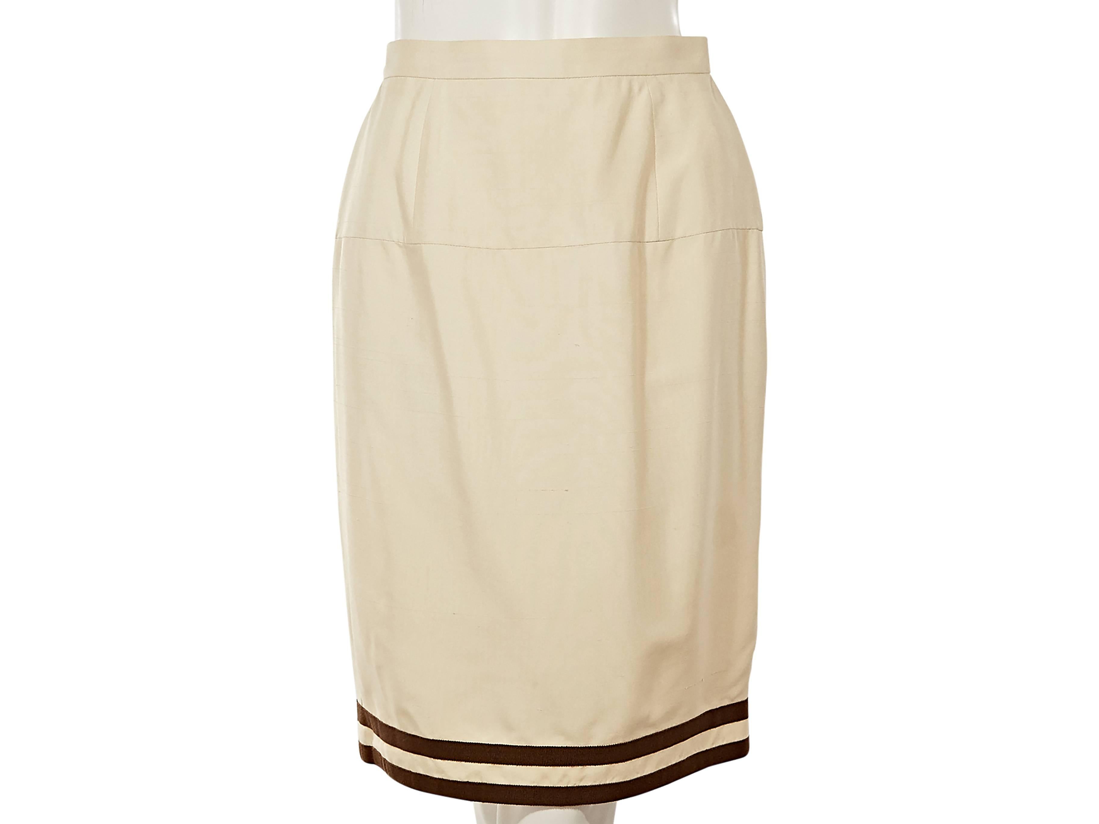 Beige & Brown Chanel Skirt Suit Set 1