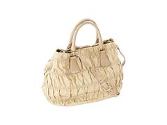 Tan Prada Tessuto Gaufre Satchel