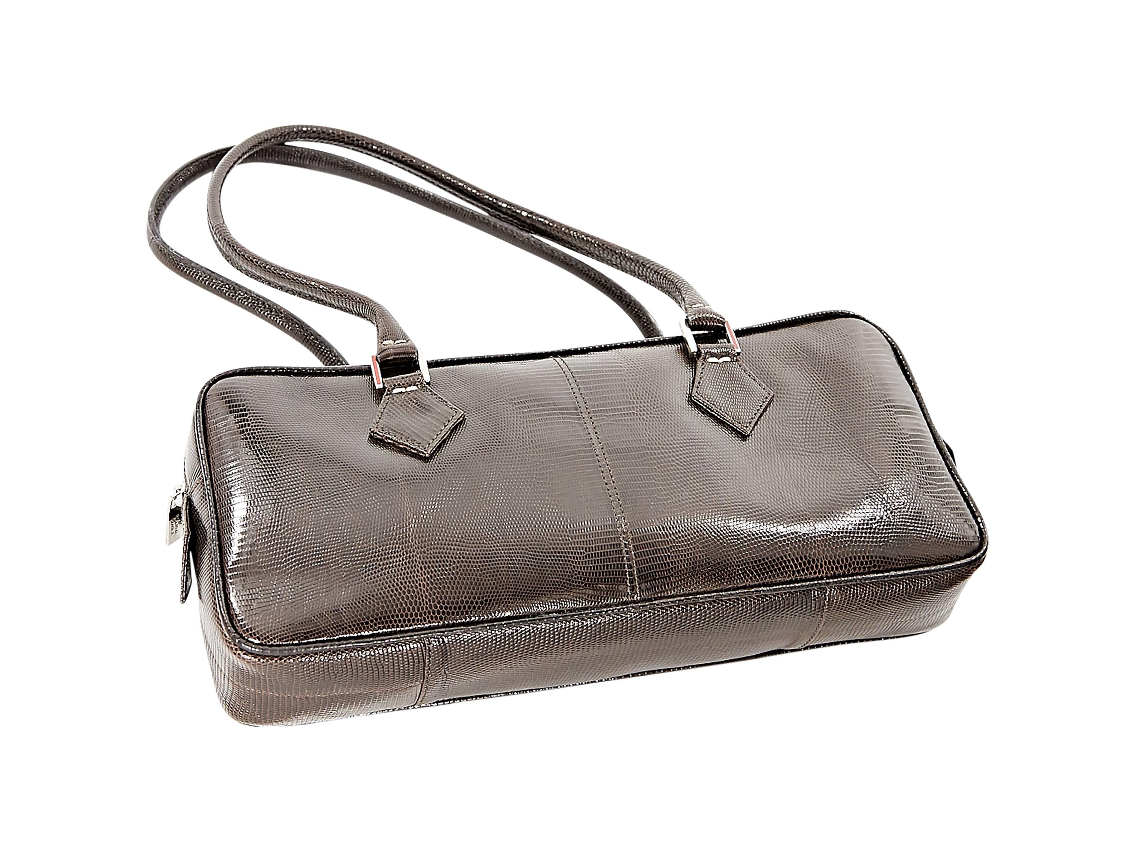 Brown Valentino Lizard Shoulder Bag In Excellent Condition In New York, NY