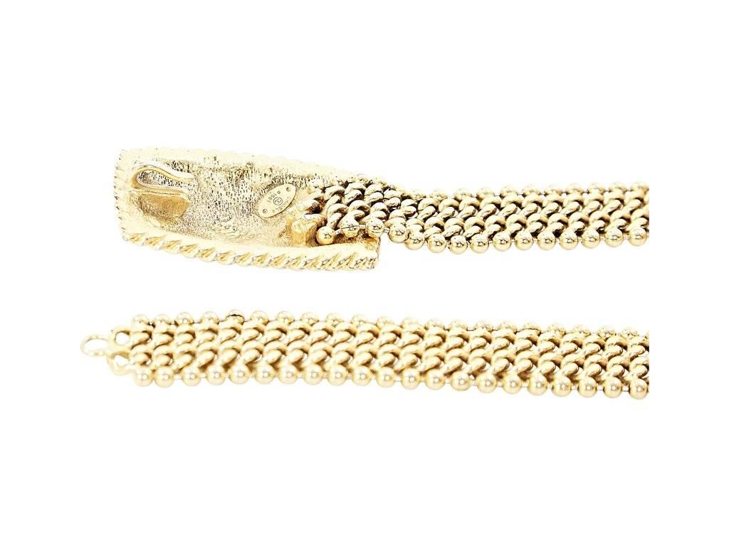 Beige Goldtone Chanel Chain Belt