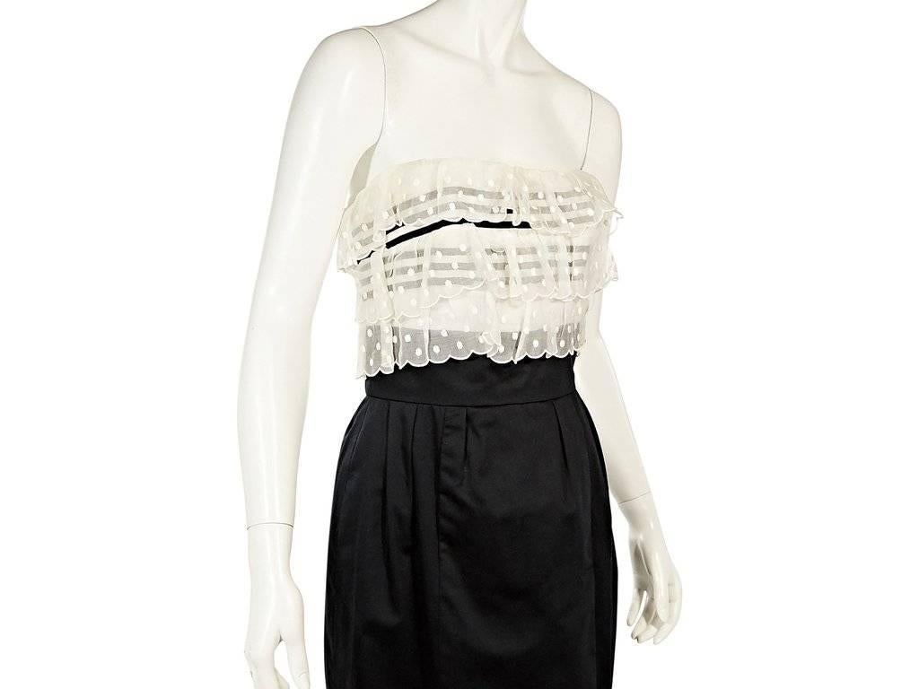 Women's Black & White Chanel Strapless Dress