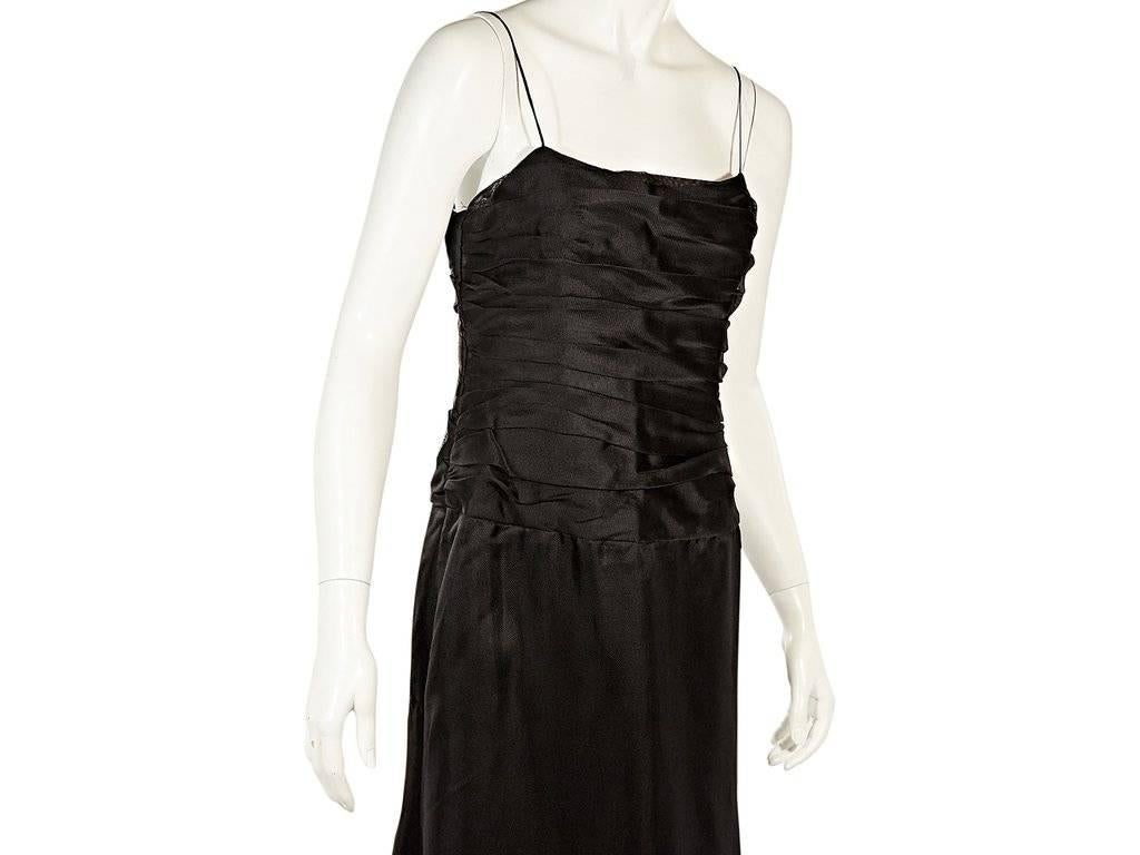 Women's Black Armani Collezioni Pleated Silk Gown