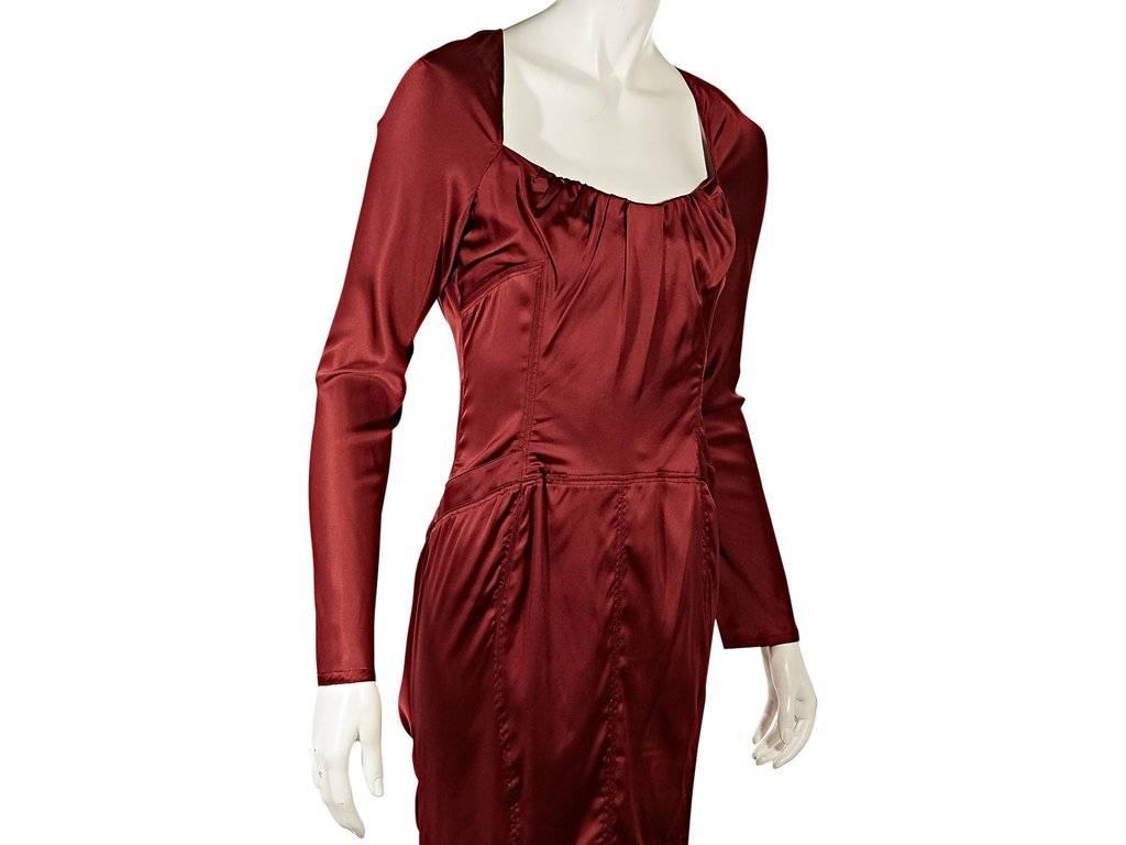 Women's Red Gucci Long-Sleeve Silk-Blend Dress