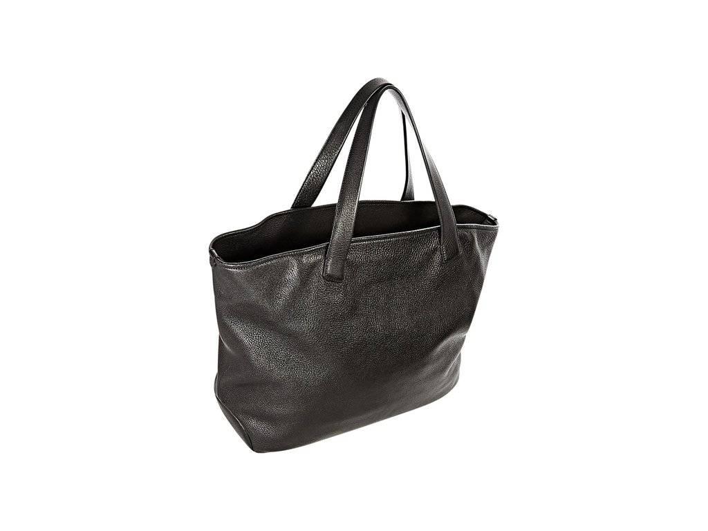 Black Giorgio Armani Leather Tote Bag In Excellent Condition In New York, NY
