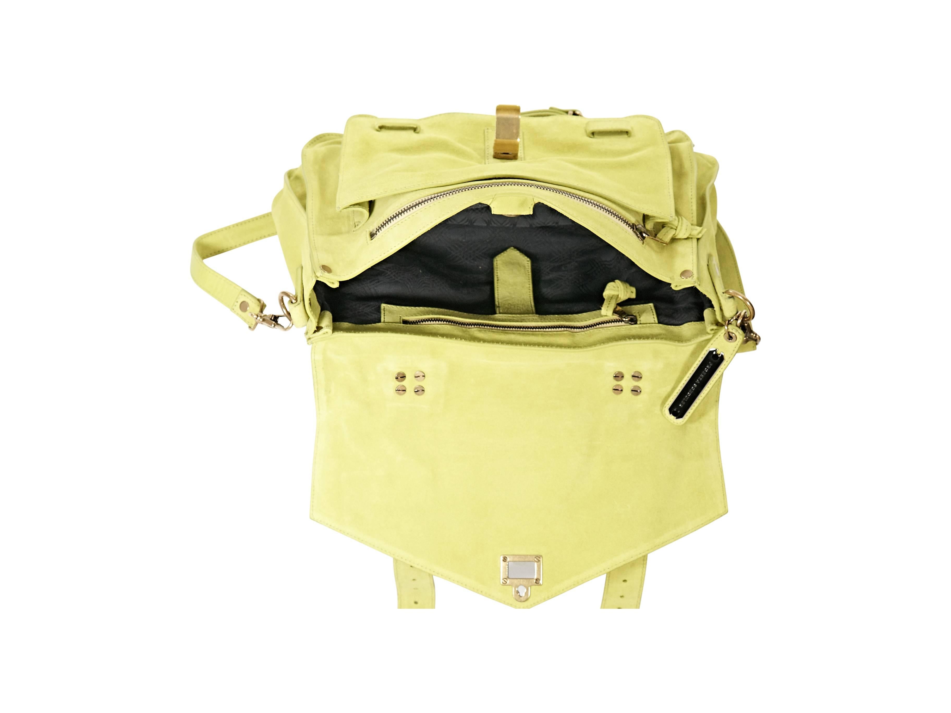 Lime Green Proenza Schouler Suede Medium PS1 Satchel In Good Condition In New York, NY