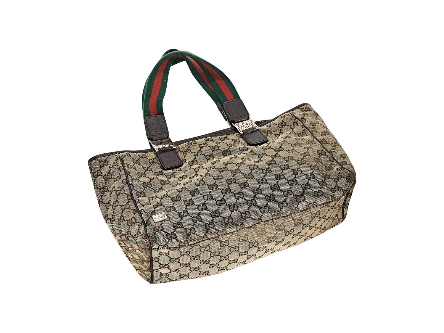 Brown Gucci Monogram Tote Bag For Sale at 1stdibs
