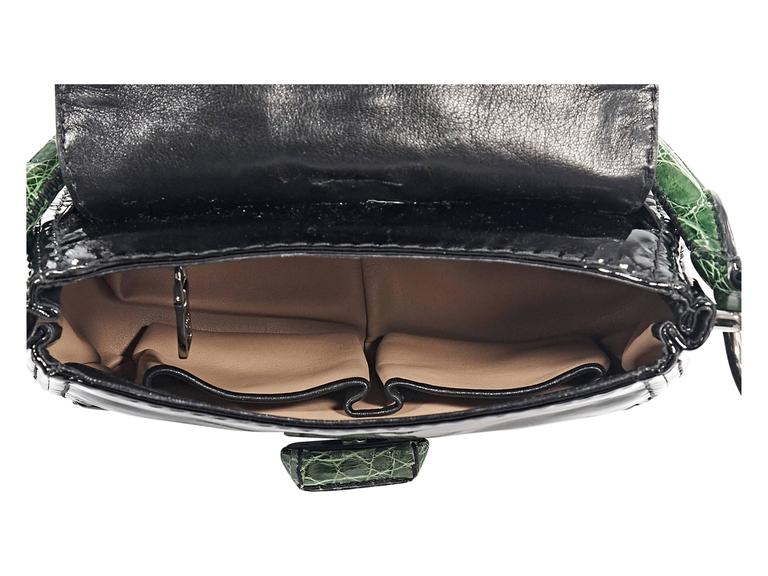 Black and Green Prada Crocodile-Trimmed Handbag at 1stDibs | prada ...