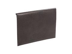 Brown Hermes Leather Envelope Clutch