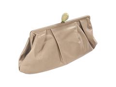 Taupe Marni Leather Oversized Clutch