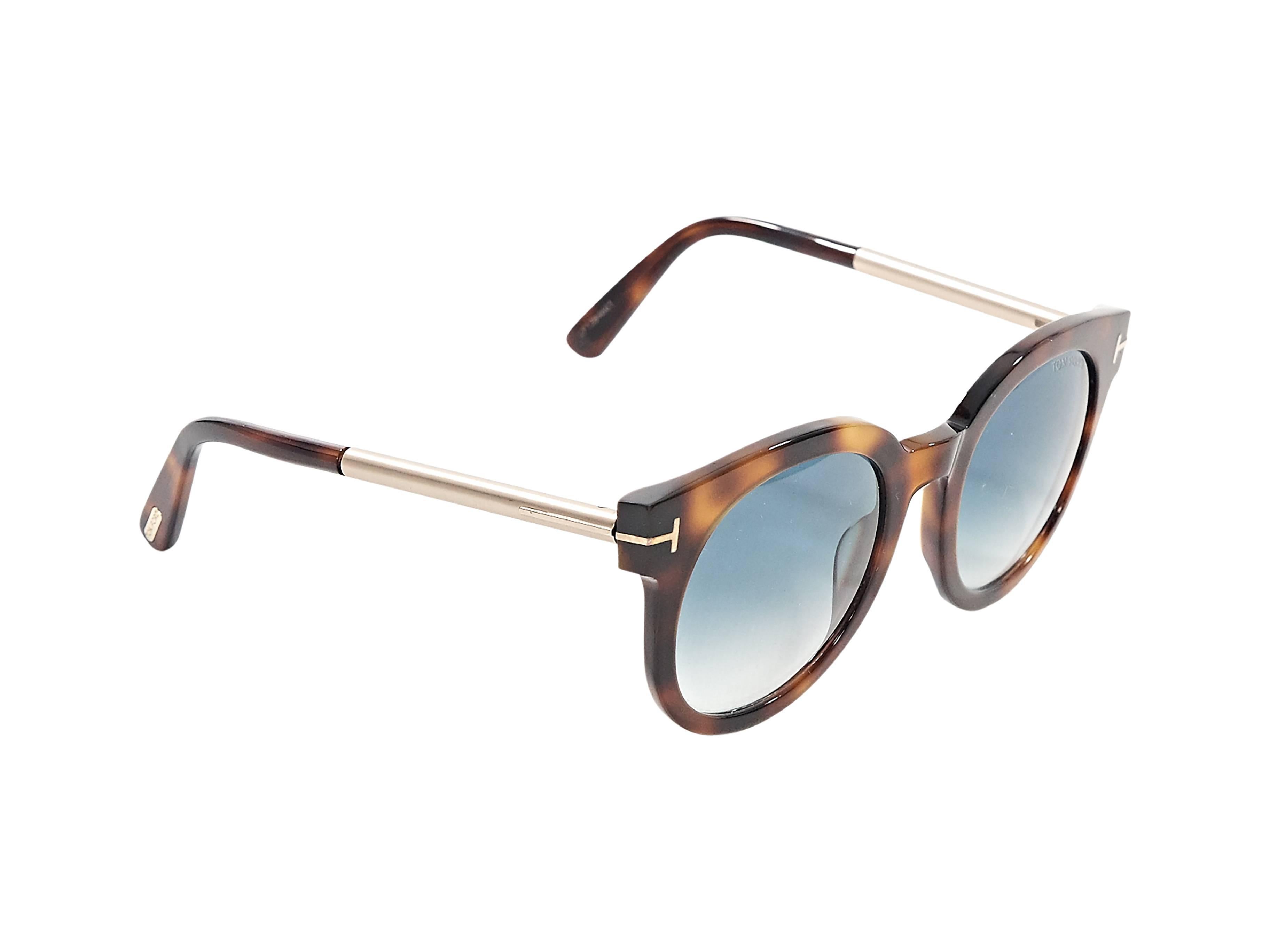 Product details:  ﻿Round tortoiseshell Janina sunglasses by Tom ford.  Gradient lenses. Current 2016 collection.
Condition: Excellent. Includes original tags and case.