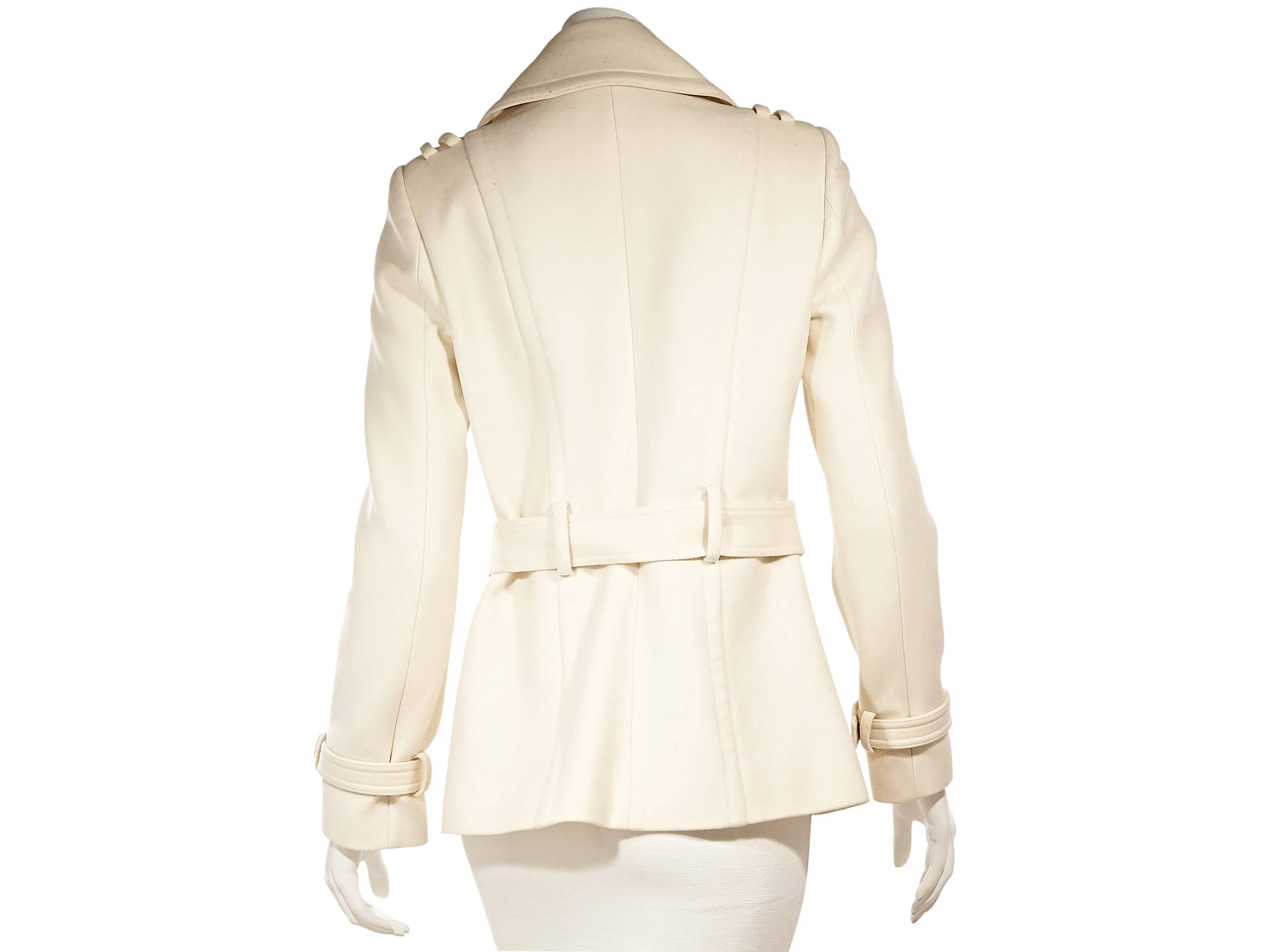 White Ivory Roberto Cavalli Ruffle Jacket