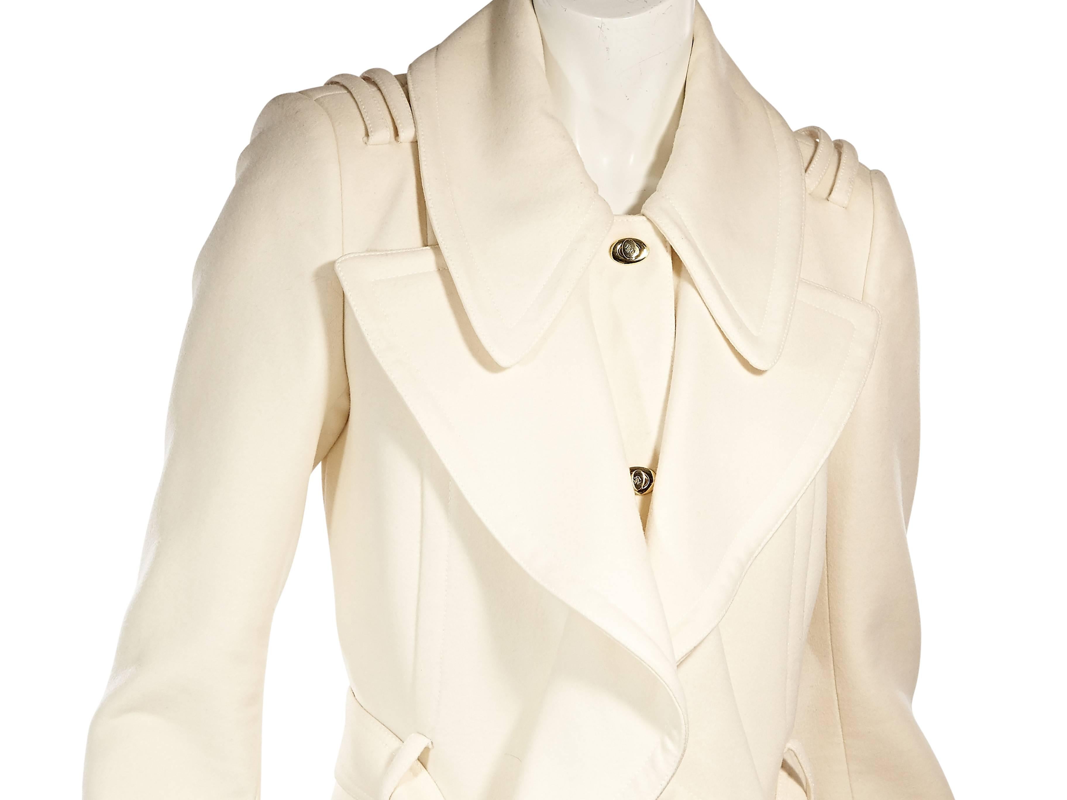 Ivory Roberto Cavalli Ruffle Jacket In Excellent Condition In New York, NY