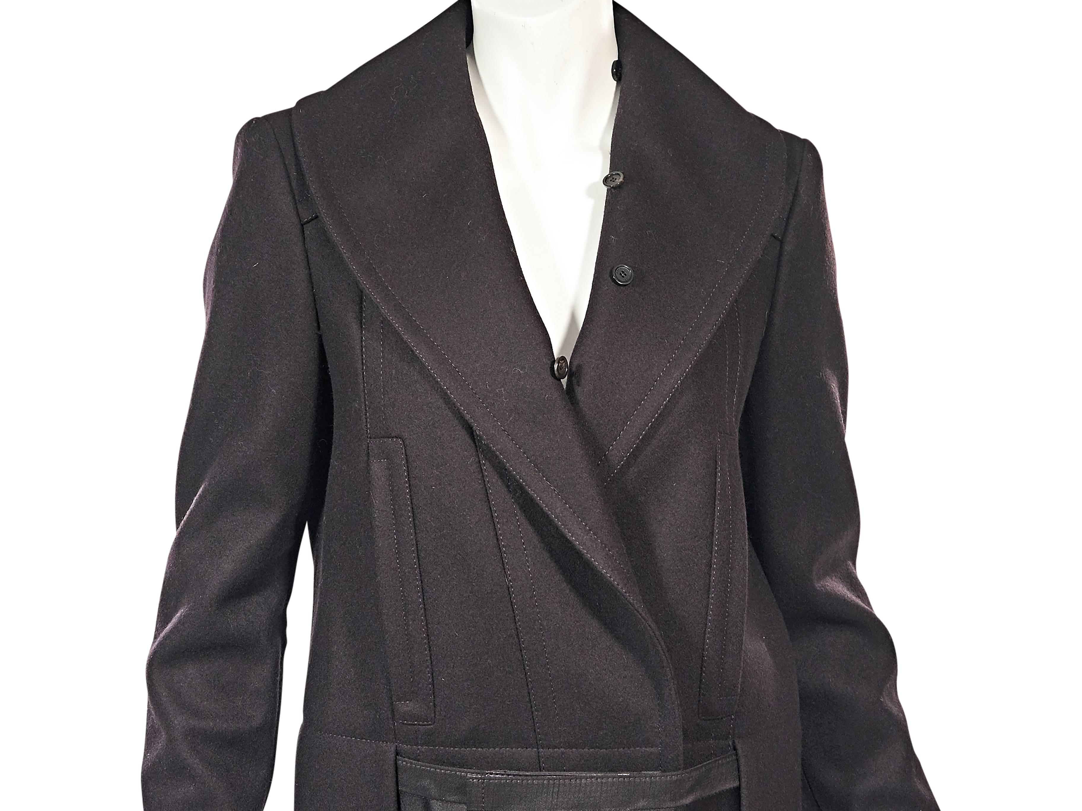 Dark Purple Gucci Fox Fur Trimmed Jacket 1