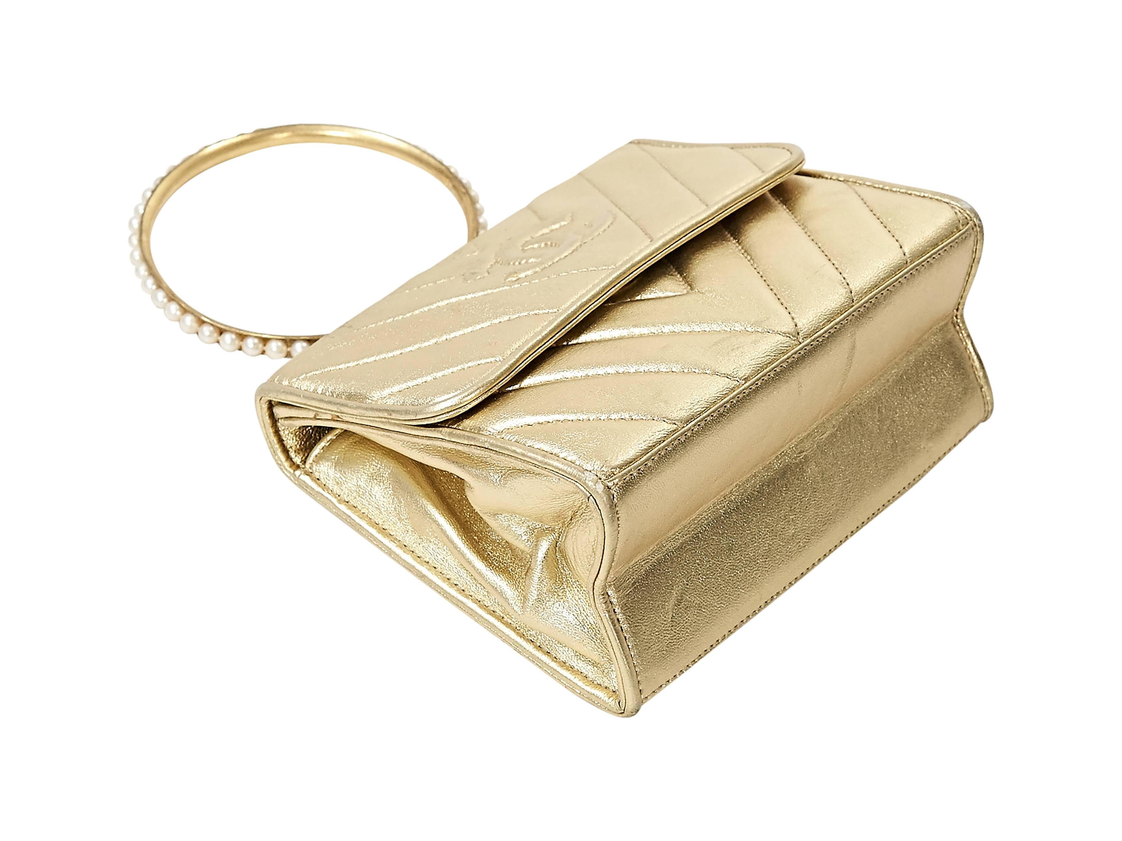 Gold Chanel Top Handle Evening Bag In Good Condition In New York, NY