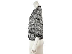Black & White Chanel Open Knit Cardigan