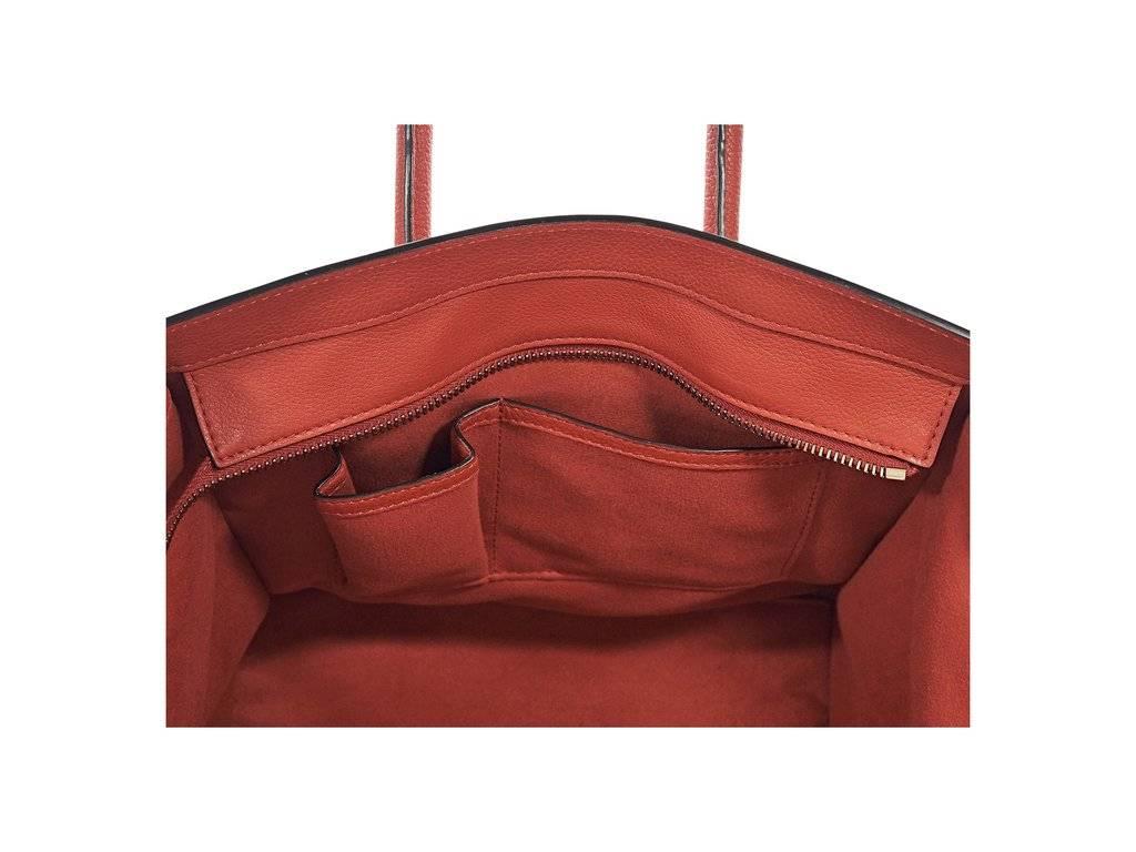Red Celine Mini Luggage Tote Bag 1