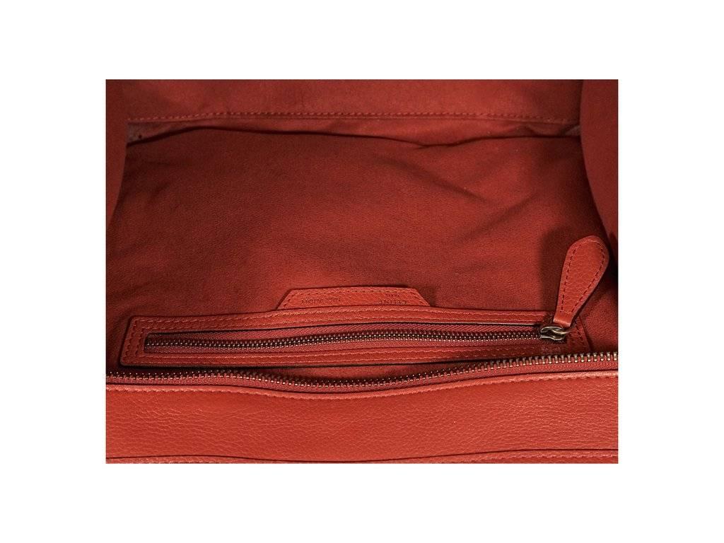 Red Celine Mini Luggage Tote Bag In Excellent Condition In New York, NY
