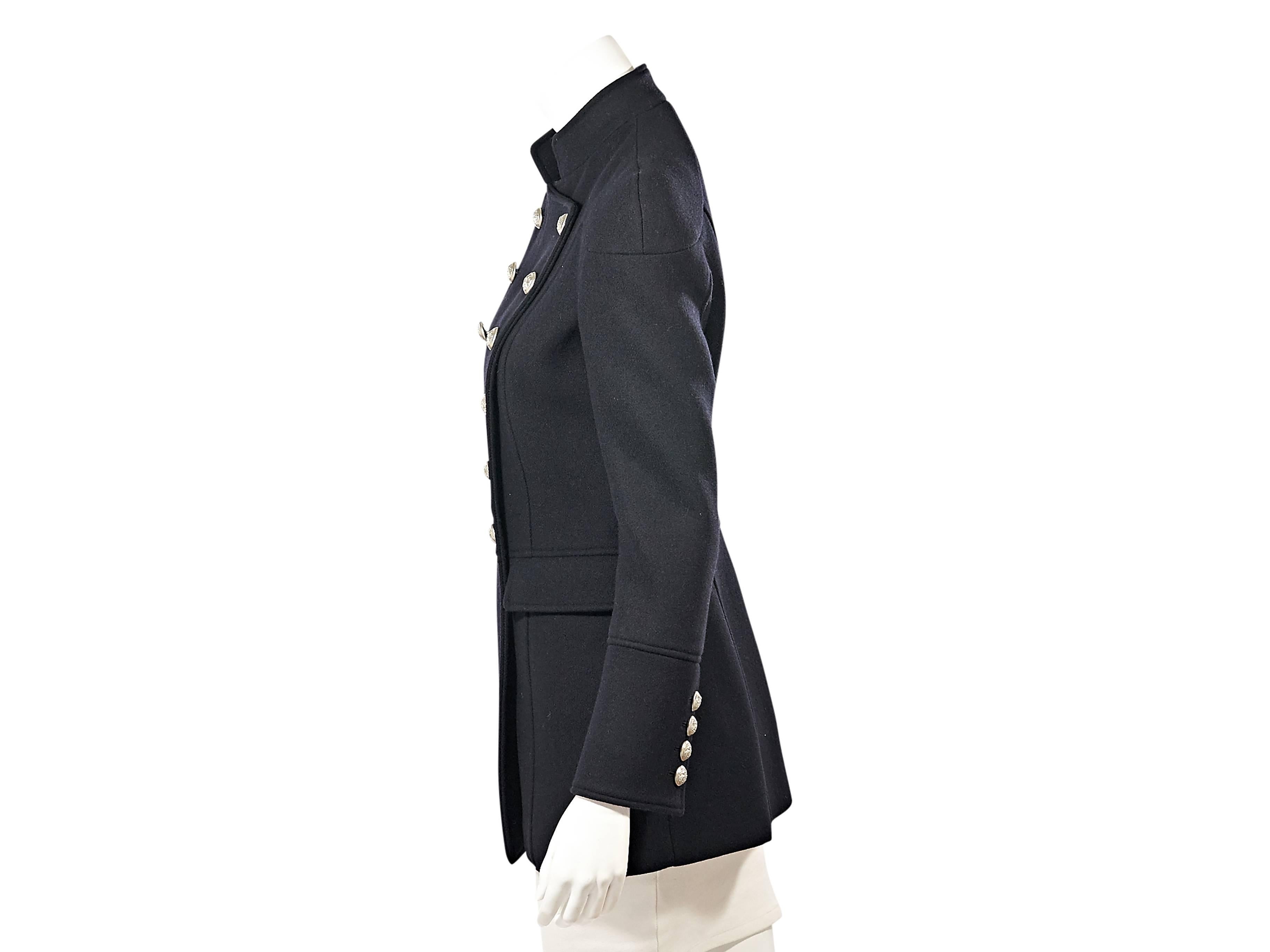 Black Navy Pierre Balmain Military Coat