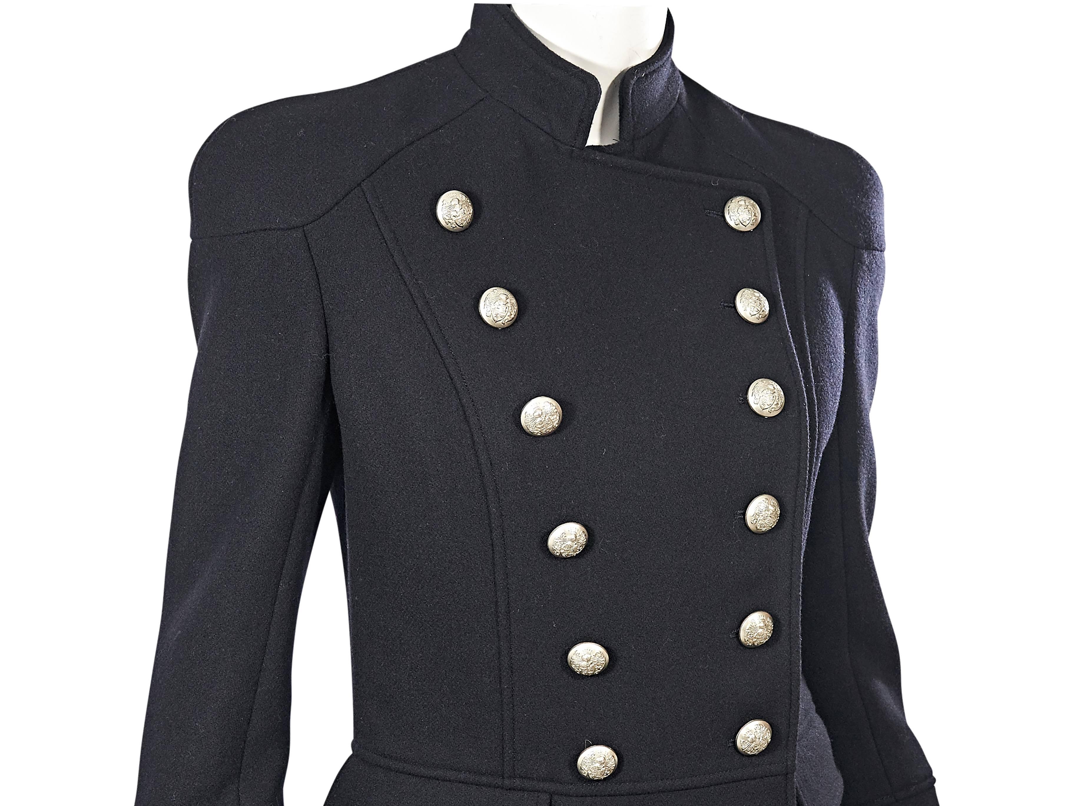 Navy Pierre Balmain Military Coat In Excellent Condition In New York, NY