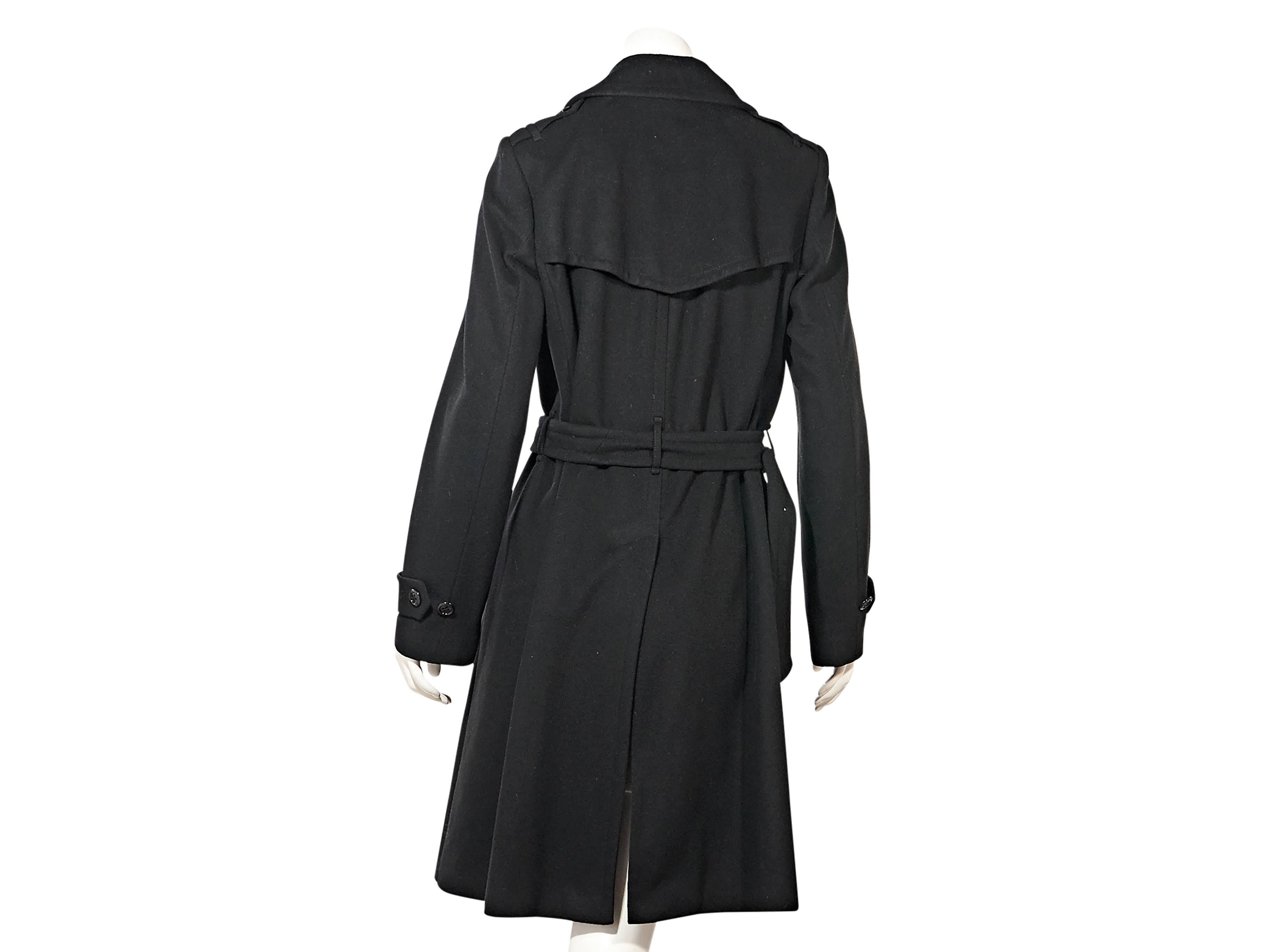 Black Burberry Wool Trench Coat In Excellent Condition In New York, NY