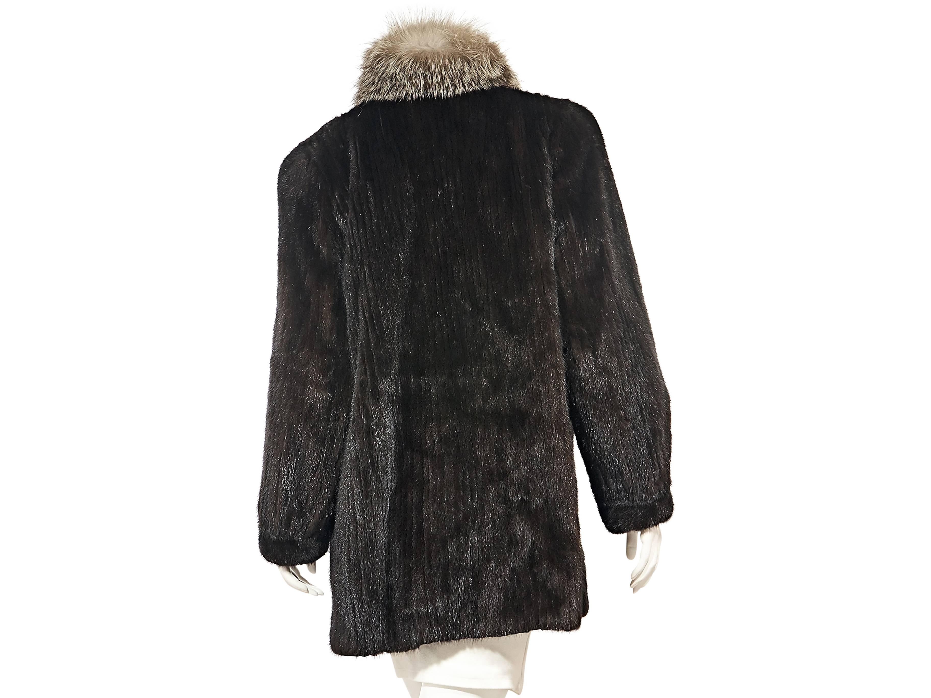 Black Brown Vintage Mink & Fox Fur Coat