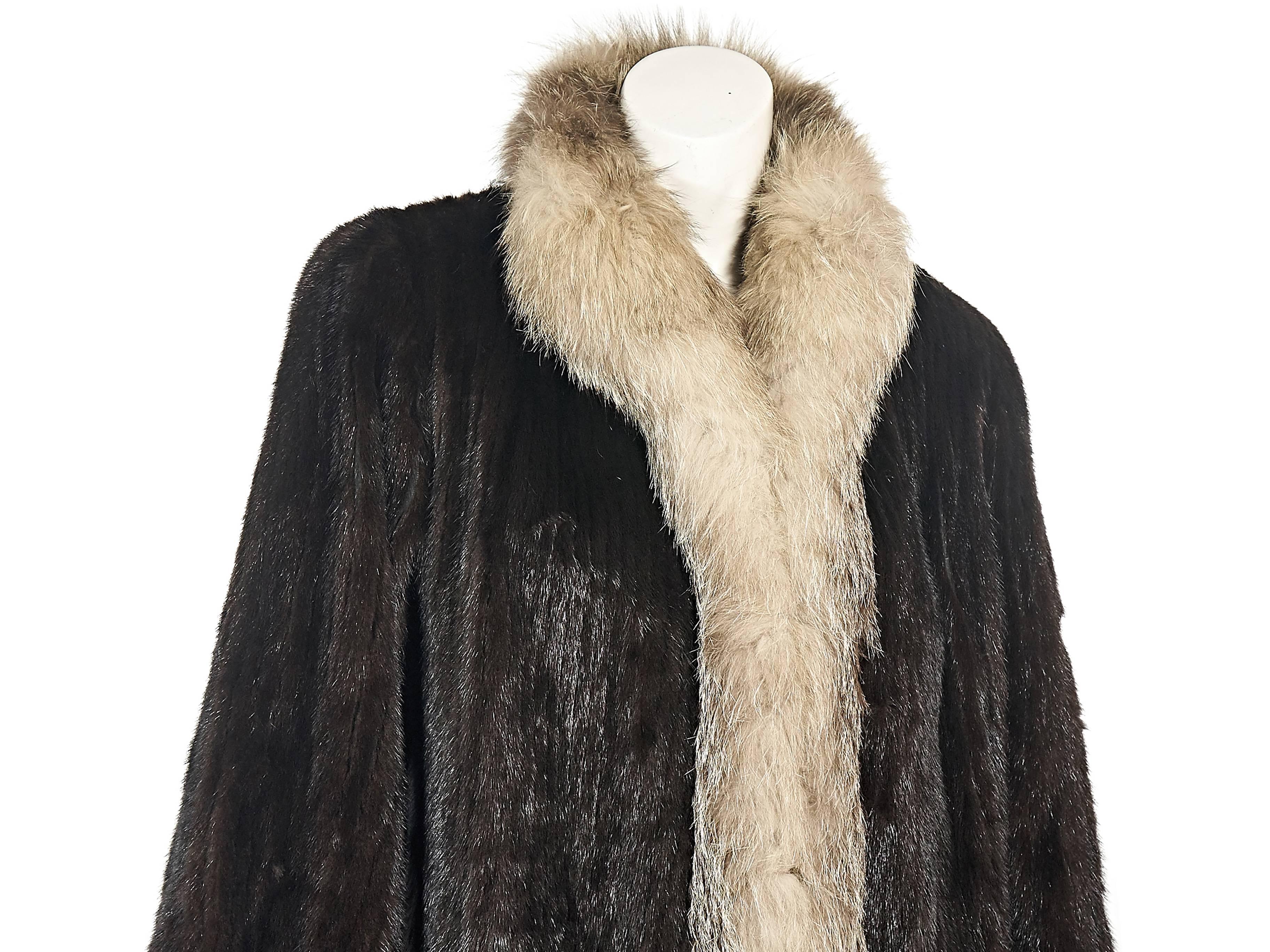 Brown Vintage Mink & Fox Fur Coat In Excellent Condition In New York, NY