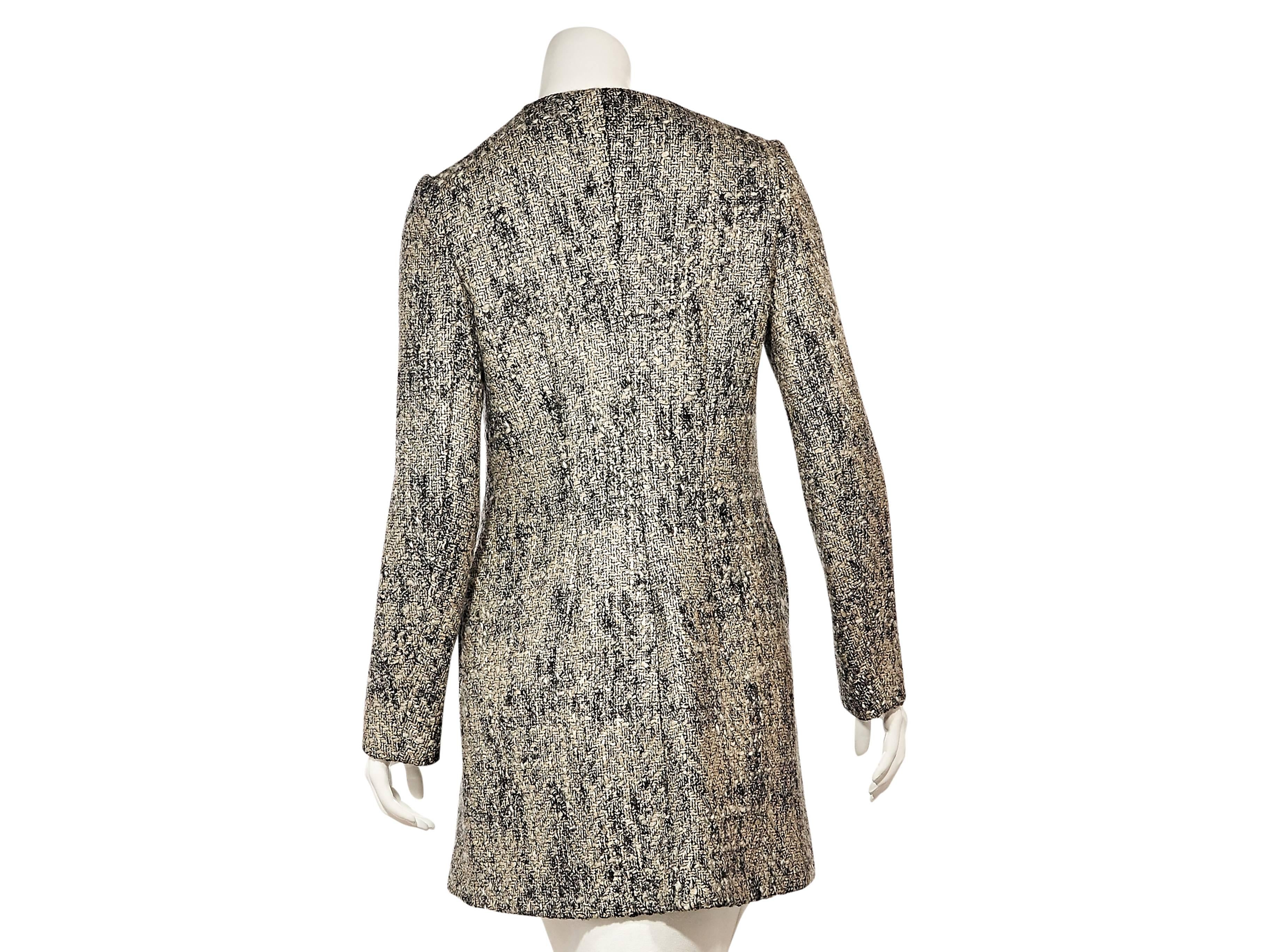 Silver & Grey Alexander McQueen Wool Coat In Excellent Condition In New York, NY