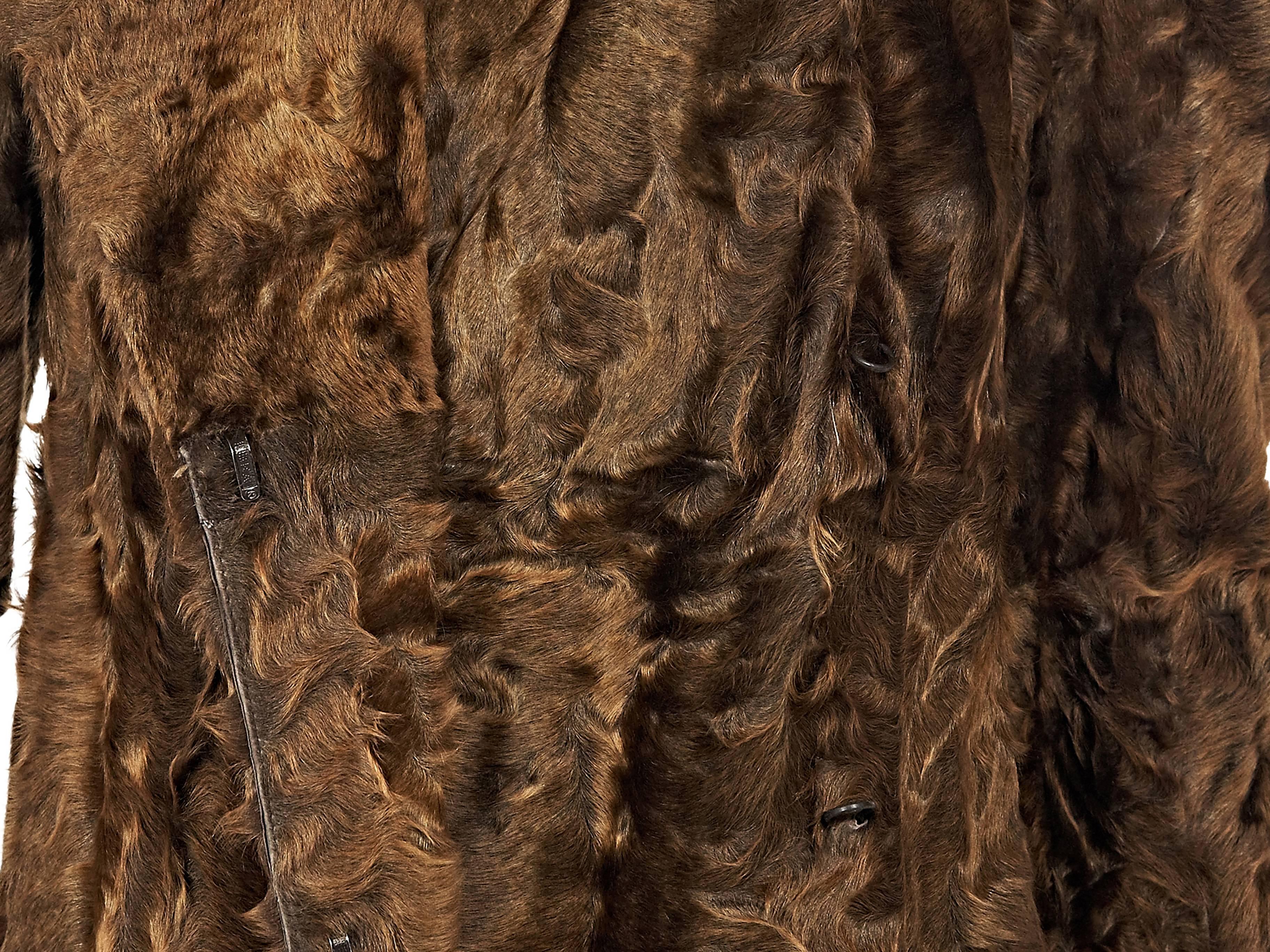 Brown Akris Sheared Goat Fur Coat 1