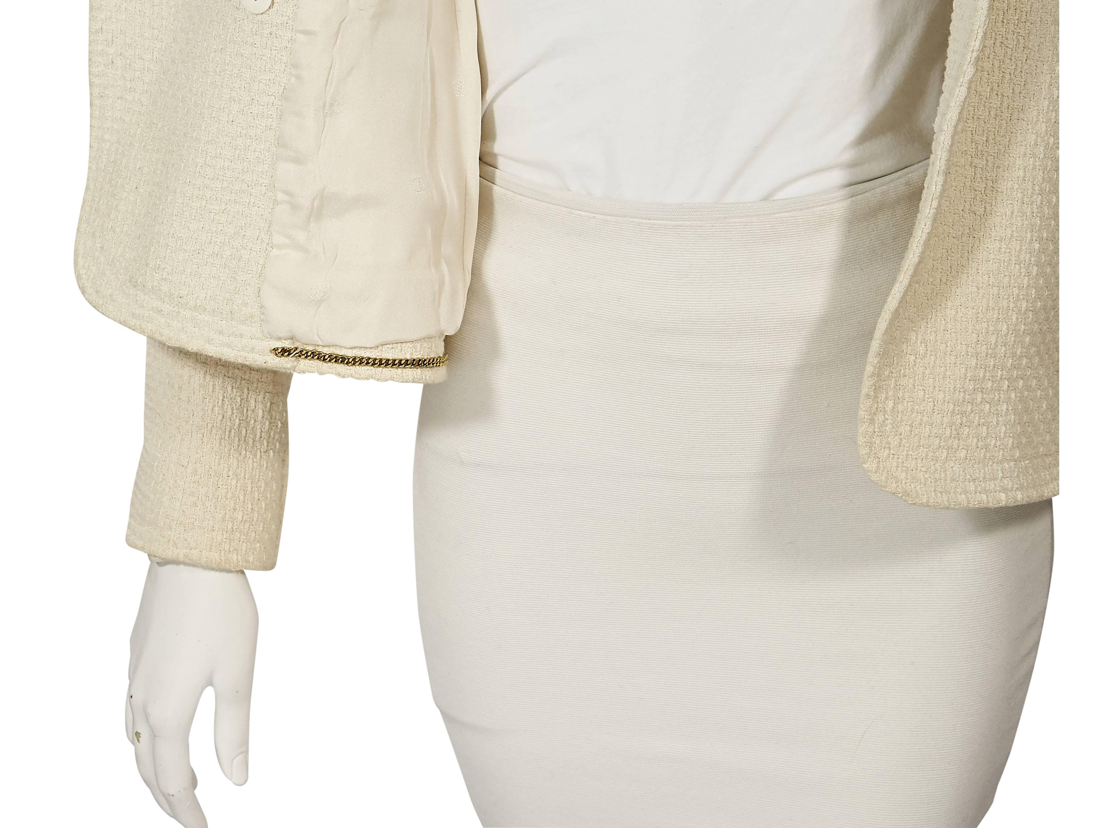 Women's Cream Vintage Chanel Double-Breasted Jacket