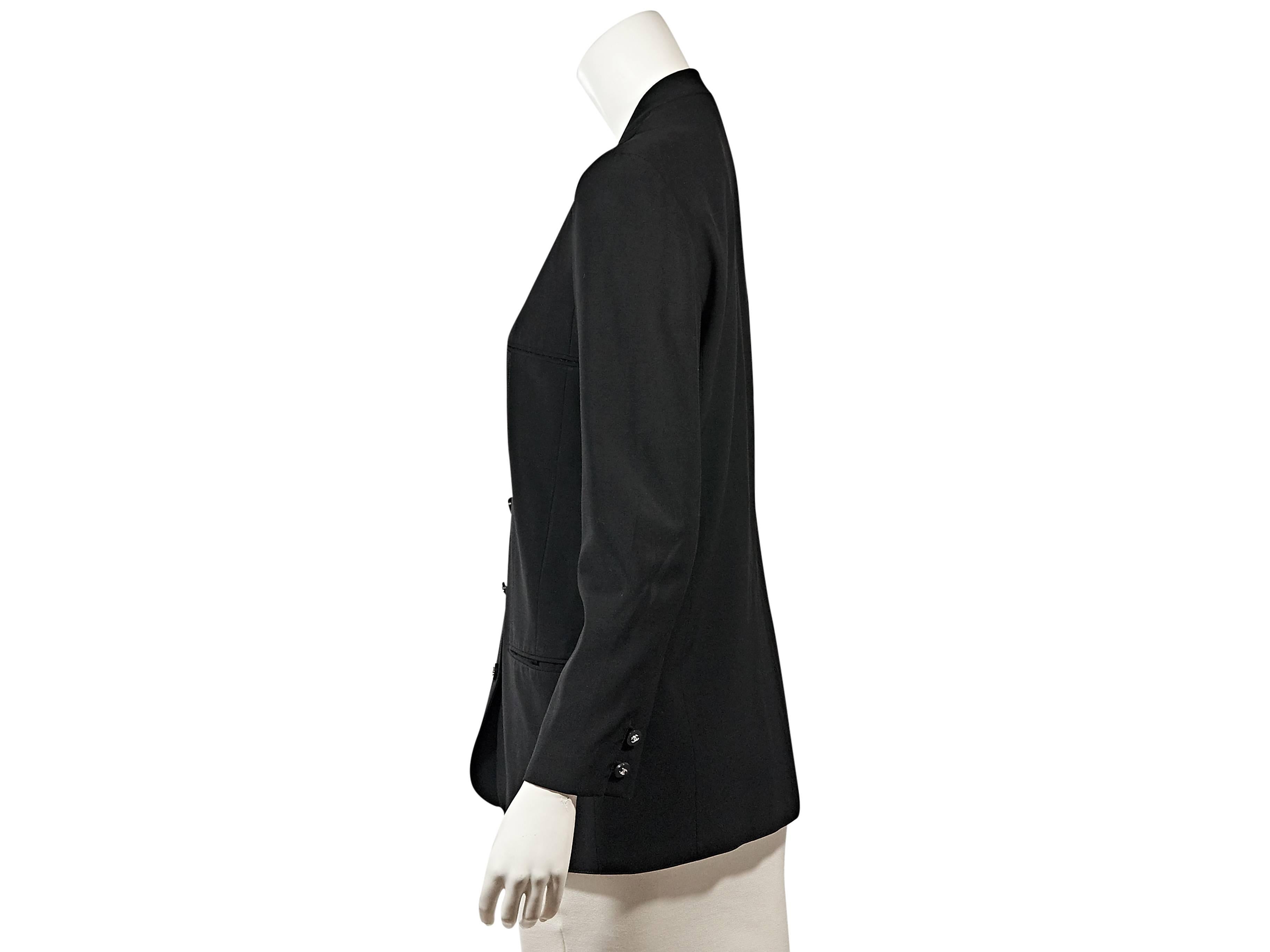 Black Vintage Chanel Button-Front Jacket In Good Condition In New York, NY